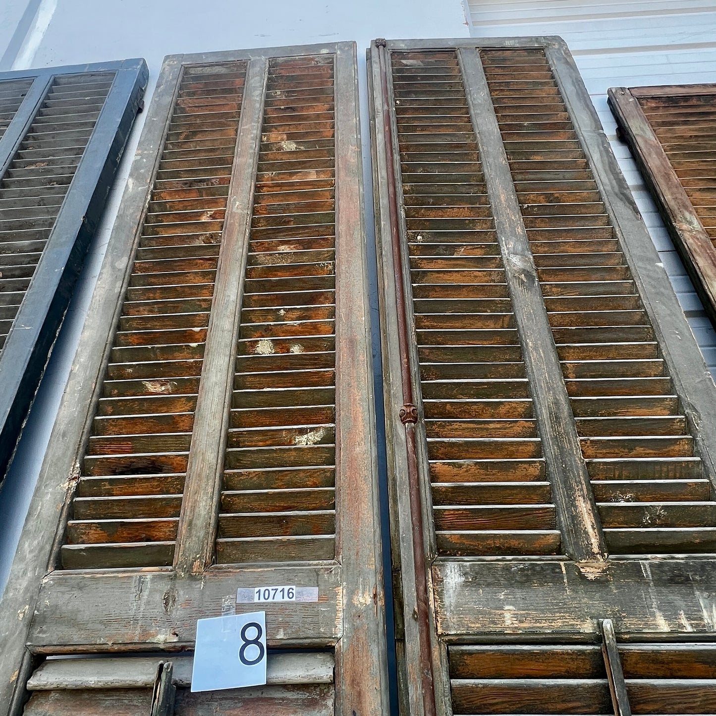 Pair of Tall French Wood Shutters