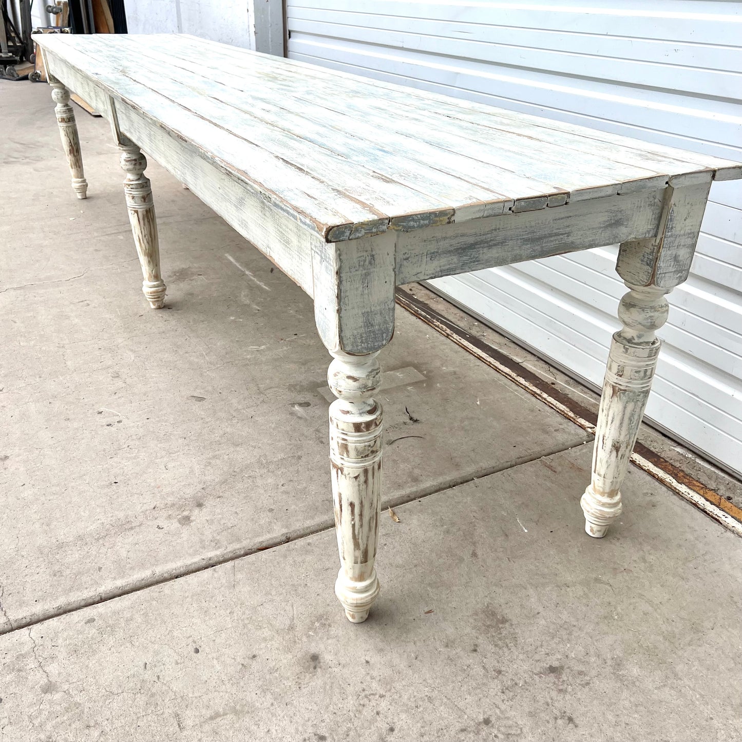 Painted General Store Work Dining Table with 6 Legs