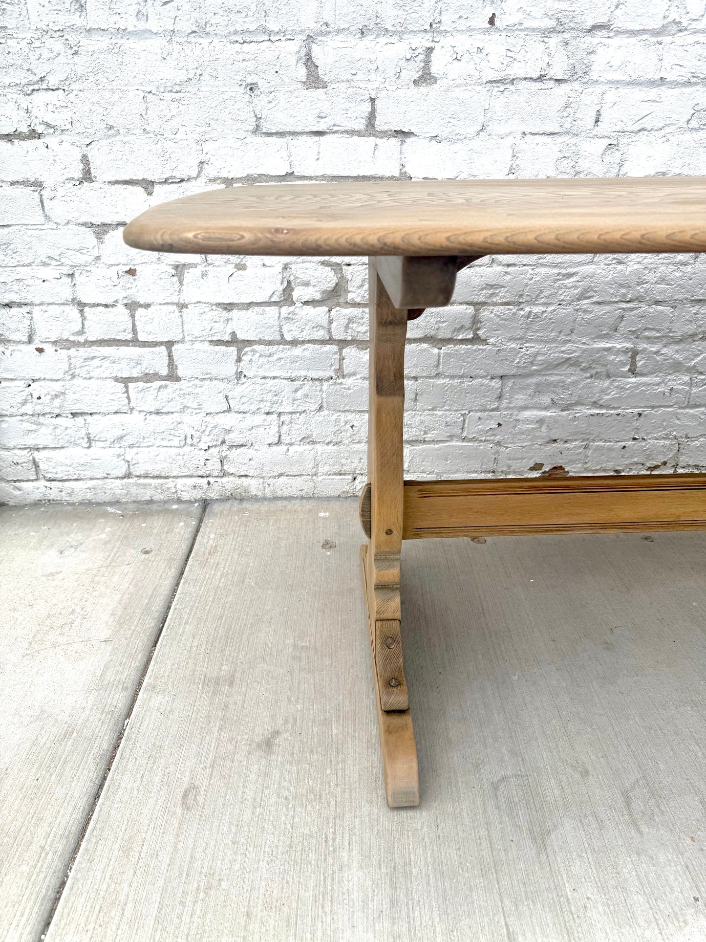 Stripped Oak English Trestle Table