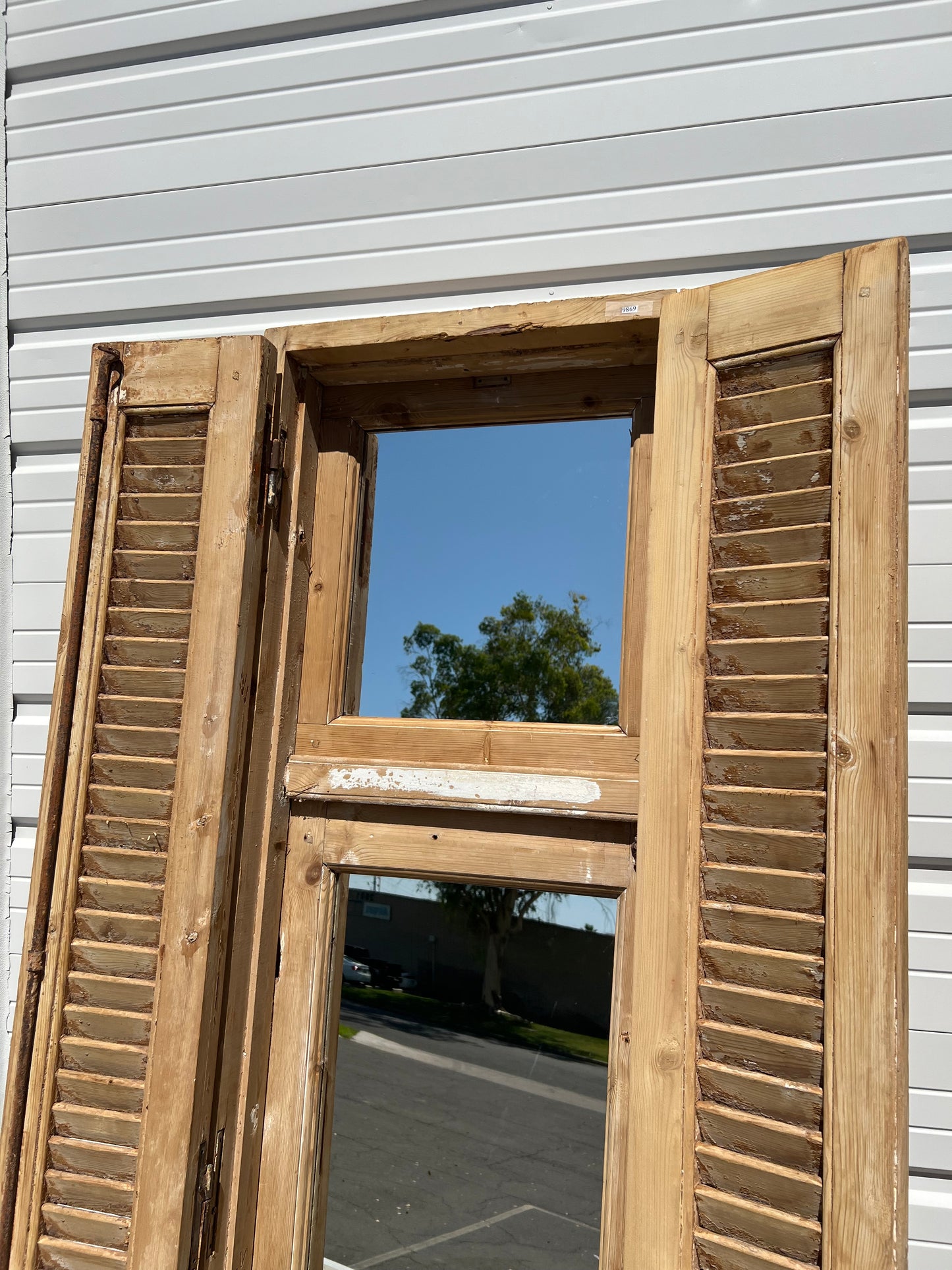 Rectangle Single Pane Mirrored Window and Transom Shutter Set