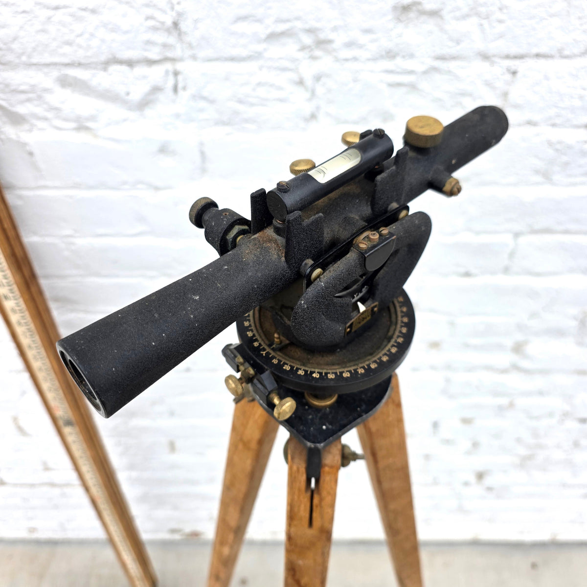 Vintage Berger Transit Surveyor's Level in Original Case with Tripod and Measuring Stick (Architectural)