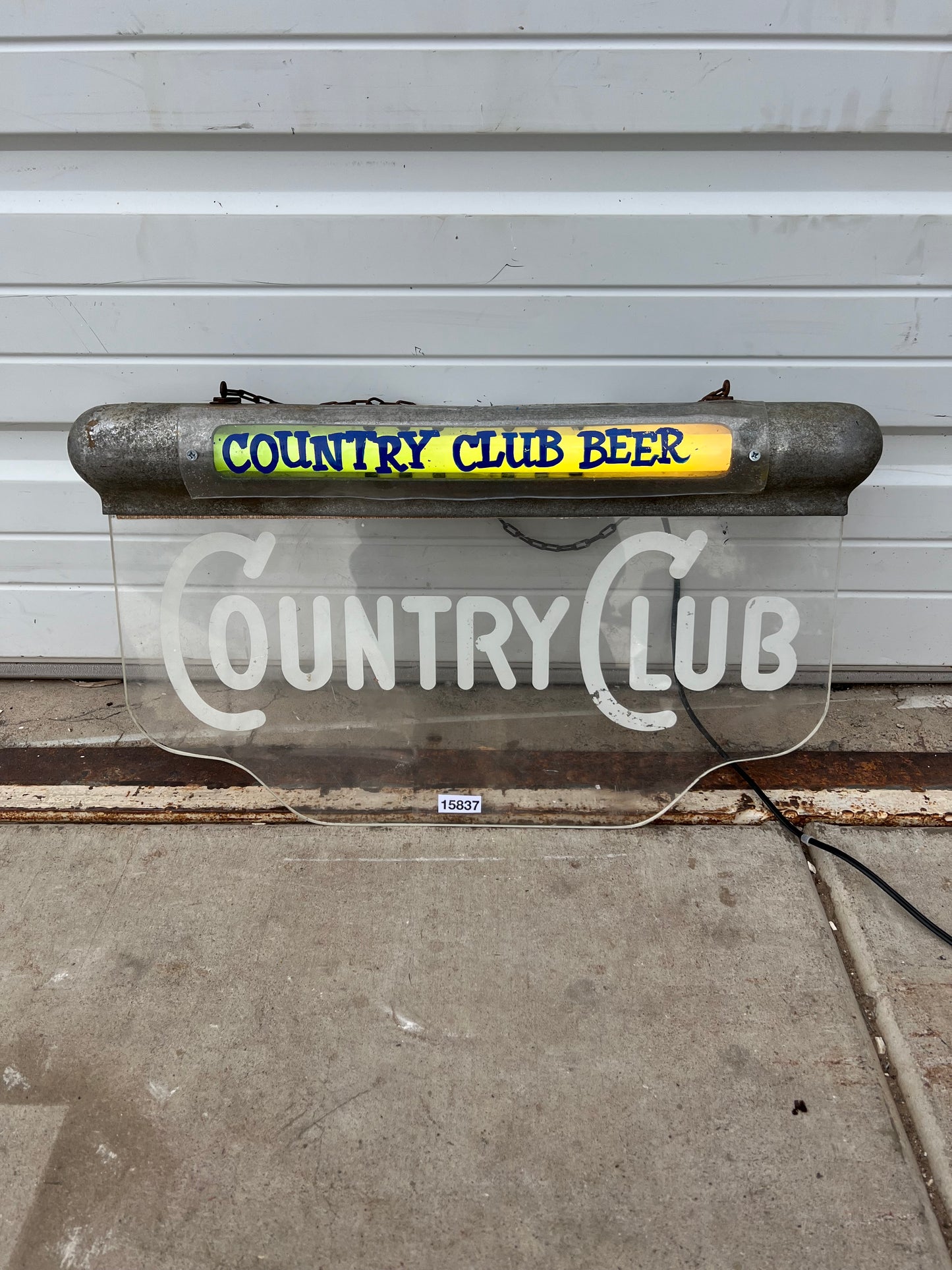 Lighted Hanging Country Club Beer Sign