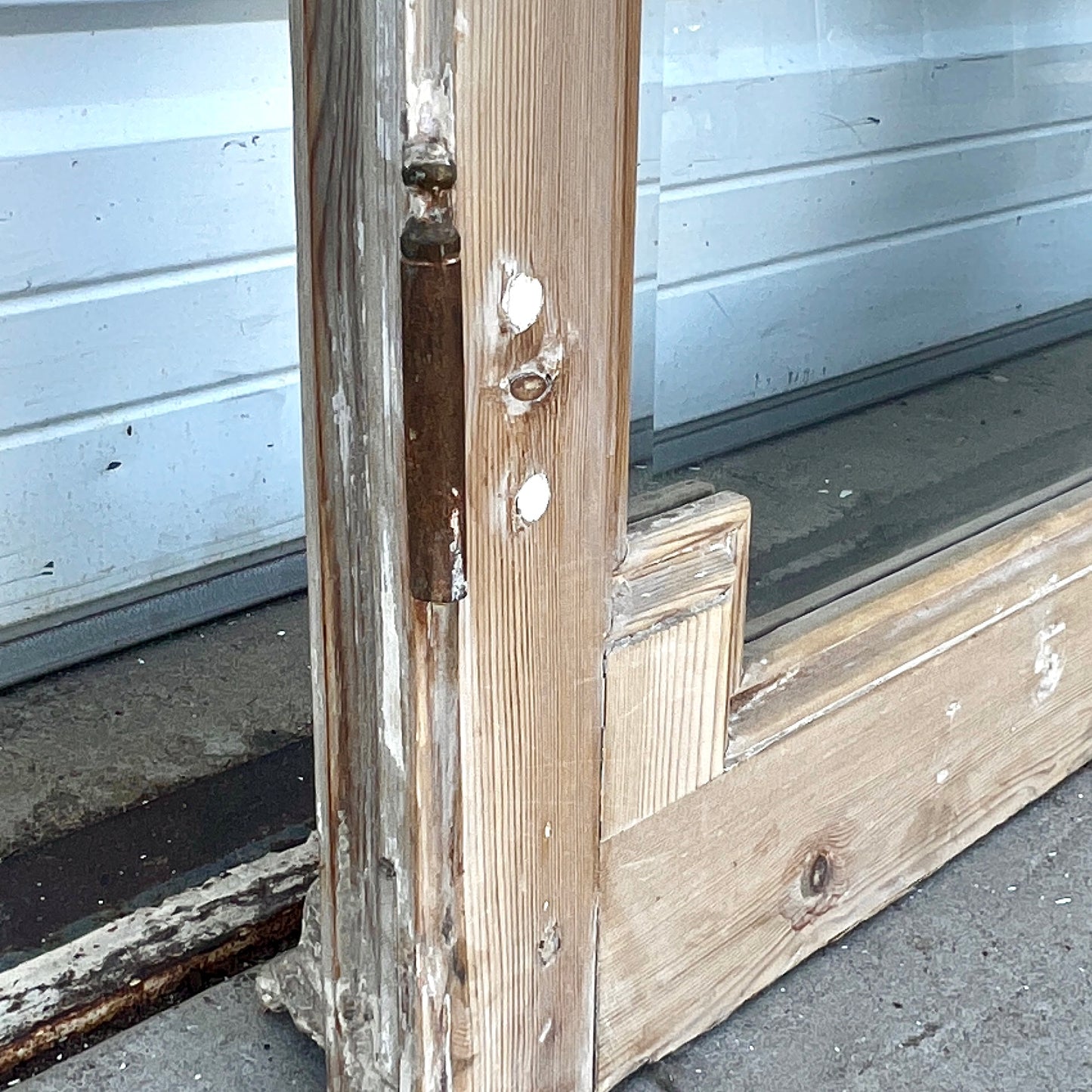 Pair of Antique Rectangle Natural Wood Windows