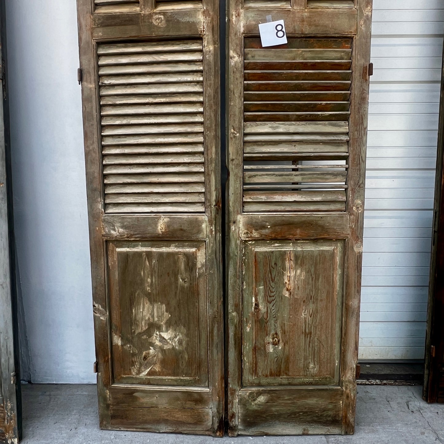 Pair of Tall French Wood Shutters
