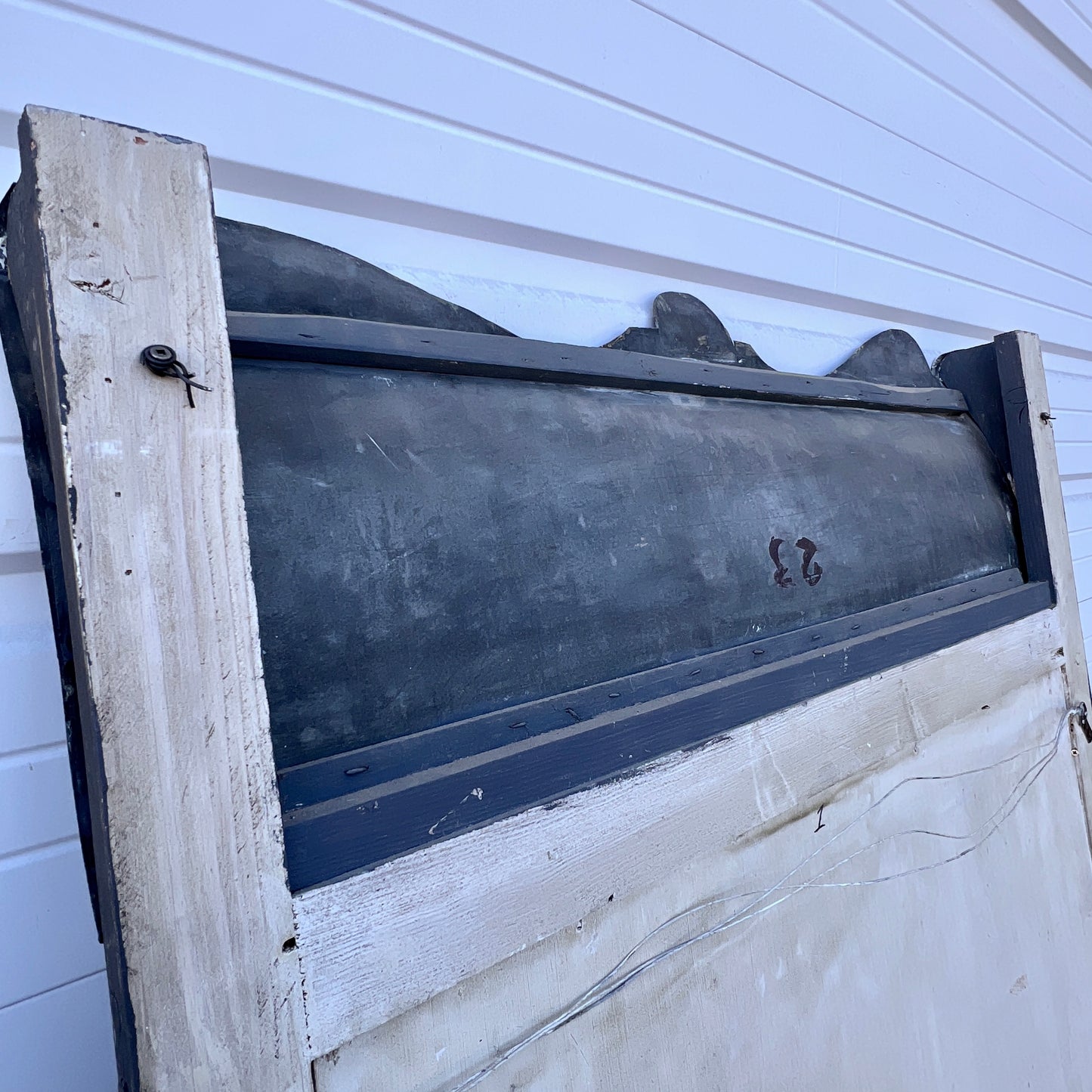 French Wood and Metal Rectangle Mirror