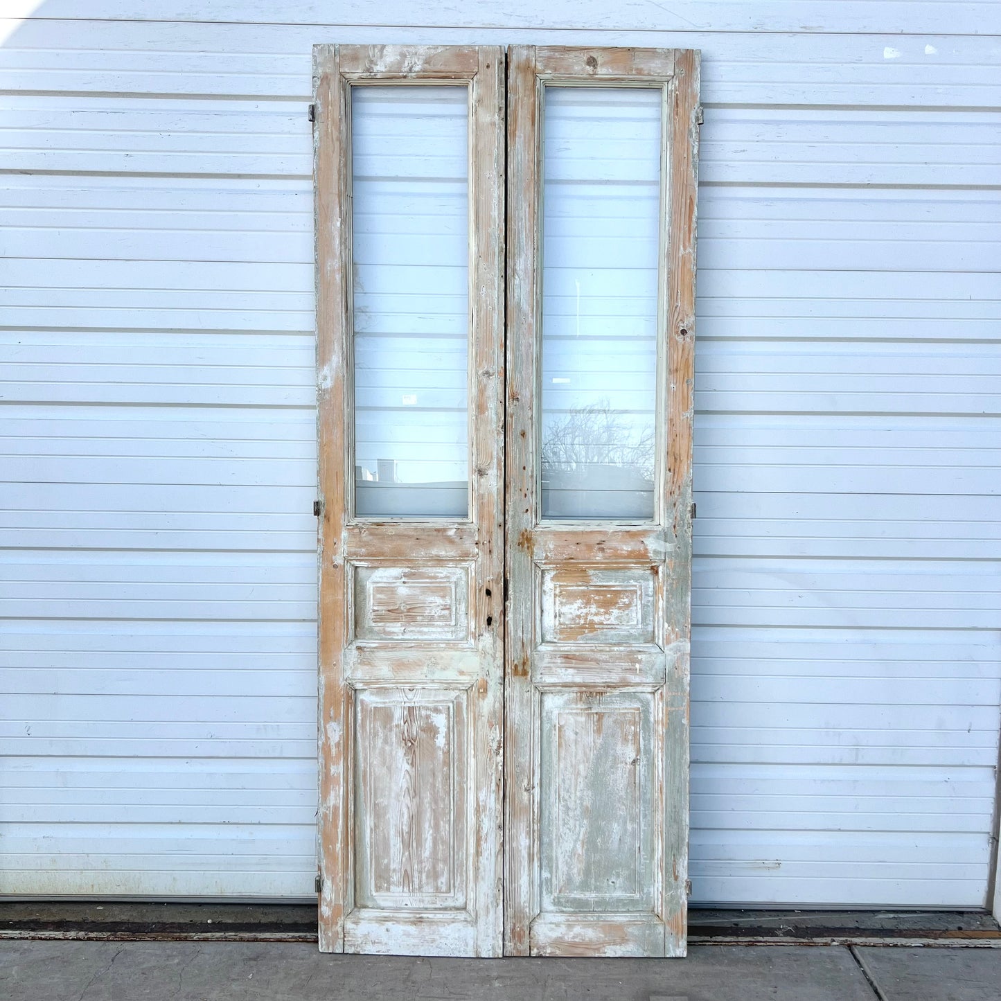 Pair of Single Lite Painted French Doors