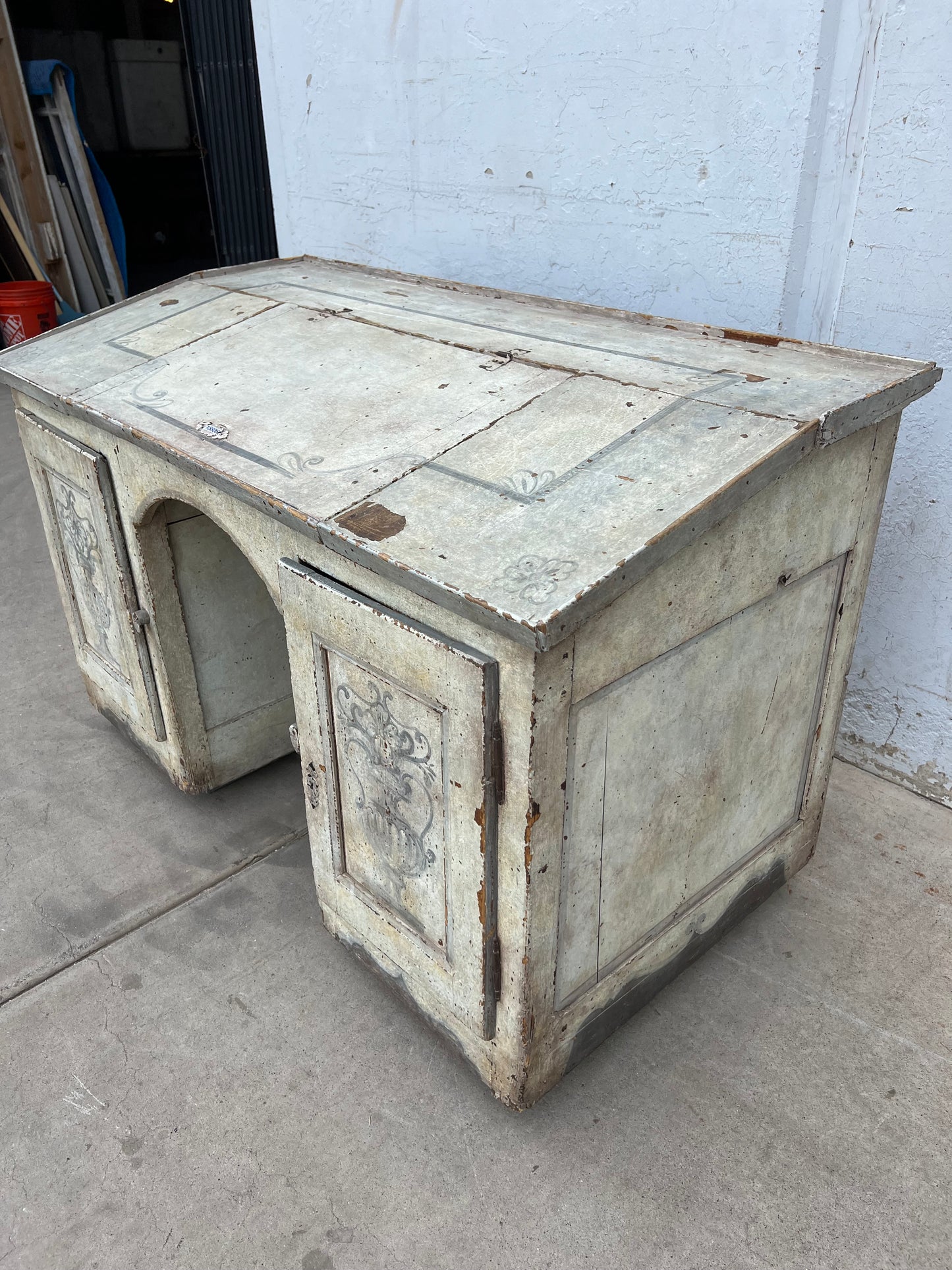 19th C. Swedish Painted Slant Top Desk