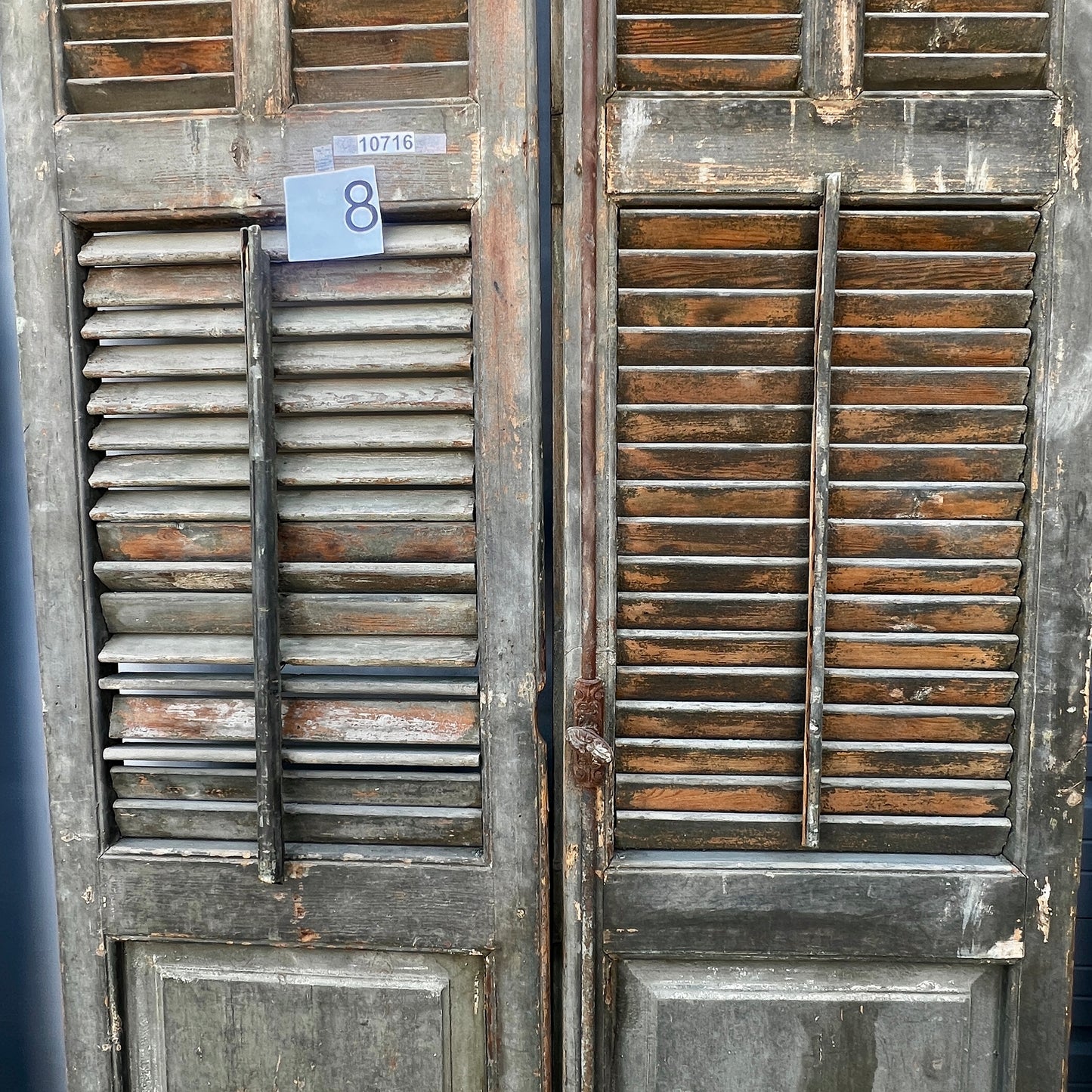 Pair of Tall French Wood Shutters