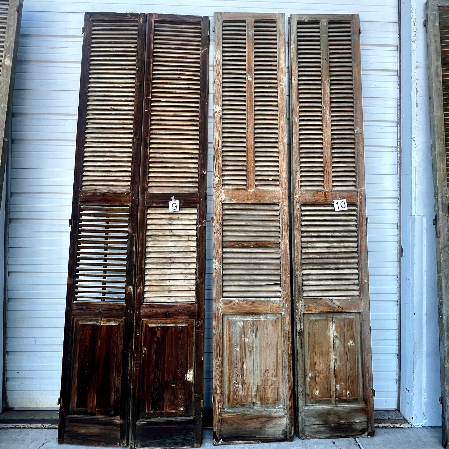 Pair of Tall French Wood Shutters