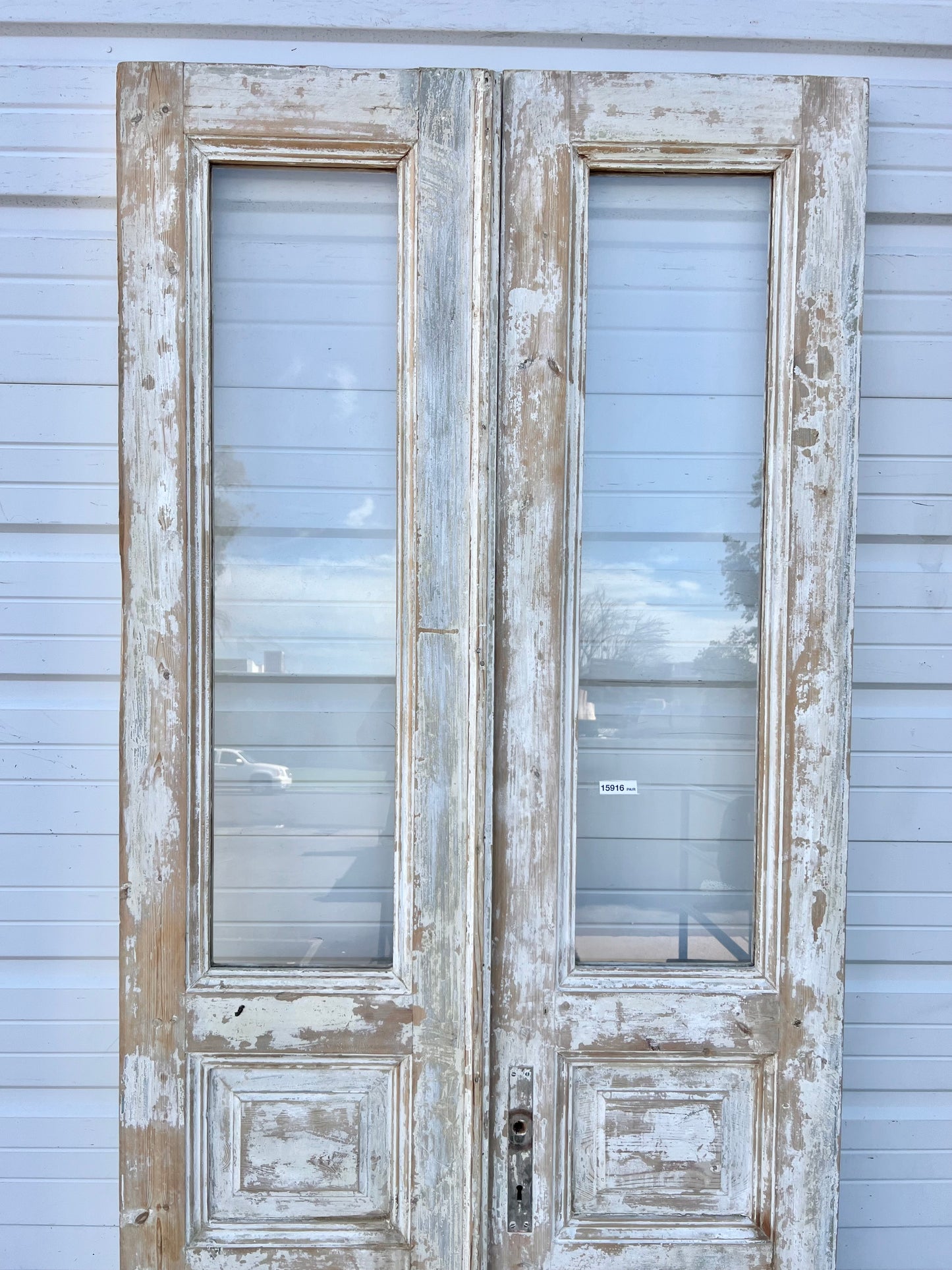 Pair of Single Lite Painted French Doors