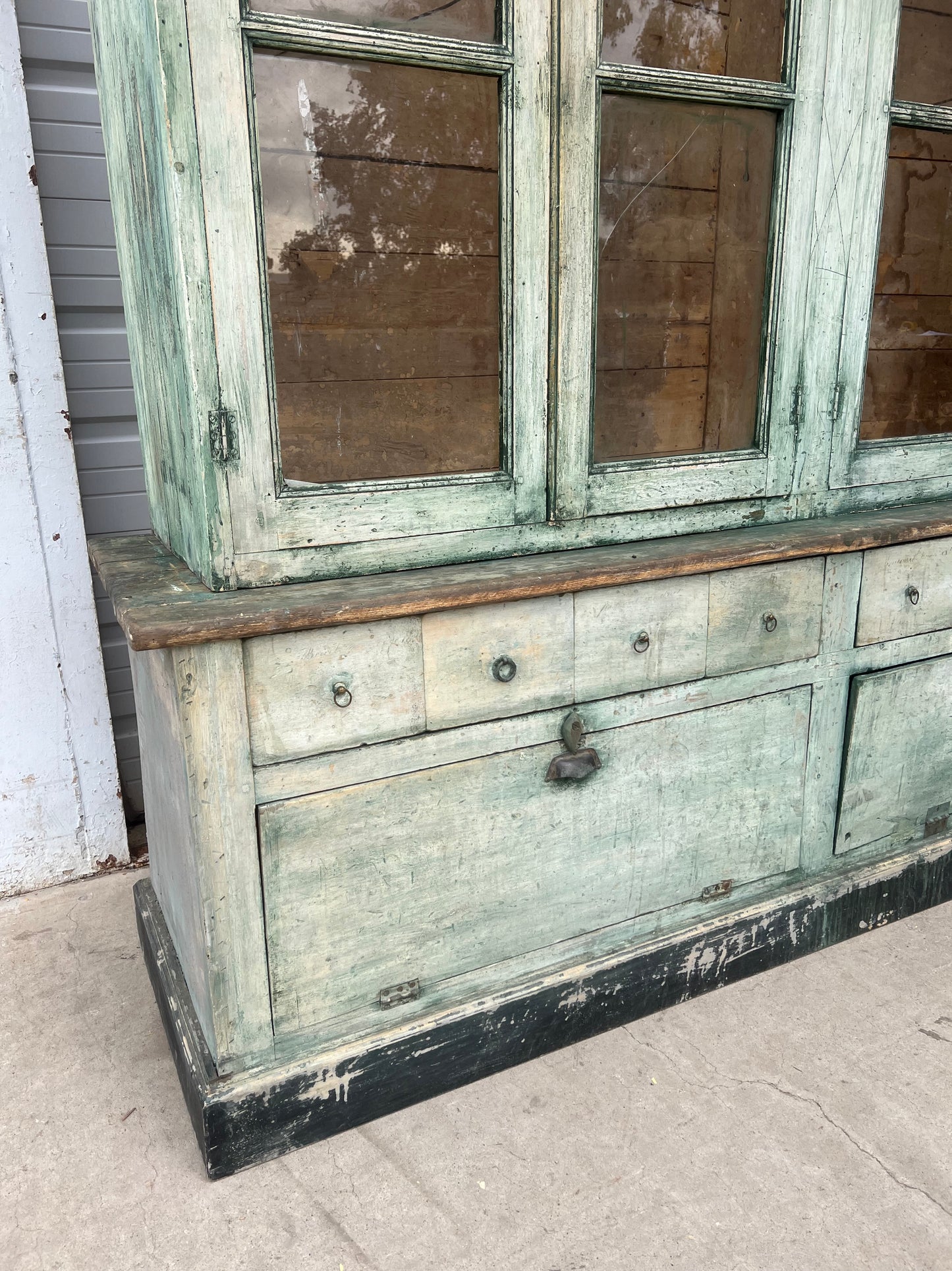 Rare 19th C. French Butcher Shop Display Cabinet