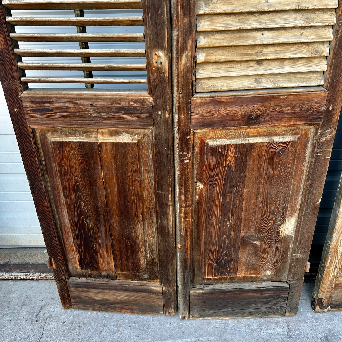 Pair of Tall French Wood Shutters
