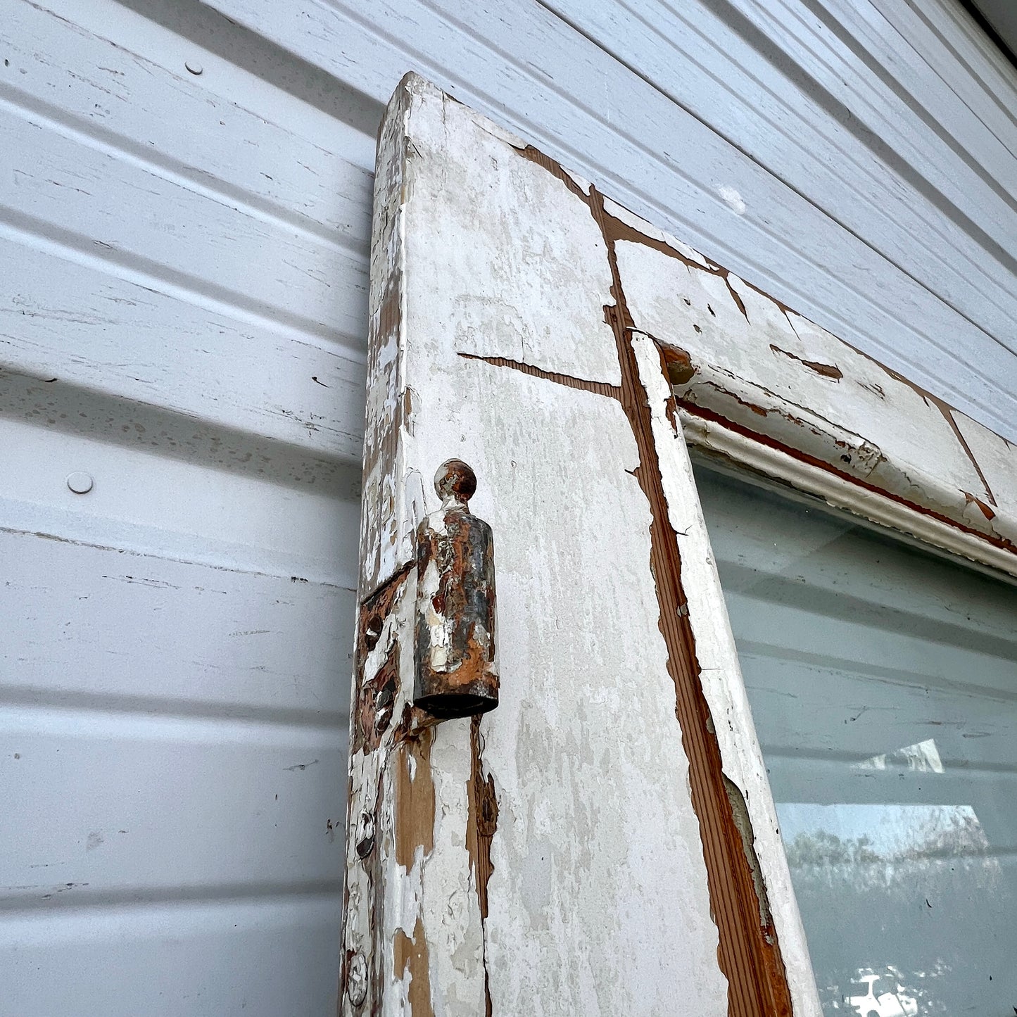 Antique 4 Panel Half Lite Single Wood Antique Door