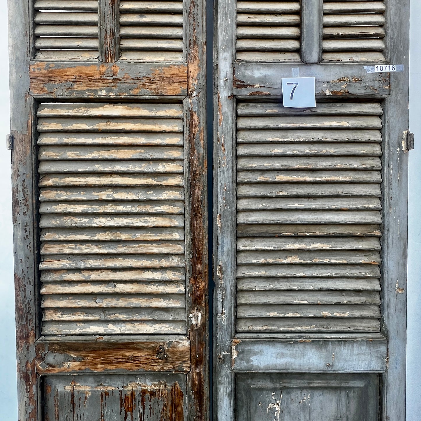 Pair of Tall French Wood Shutters
