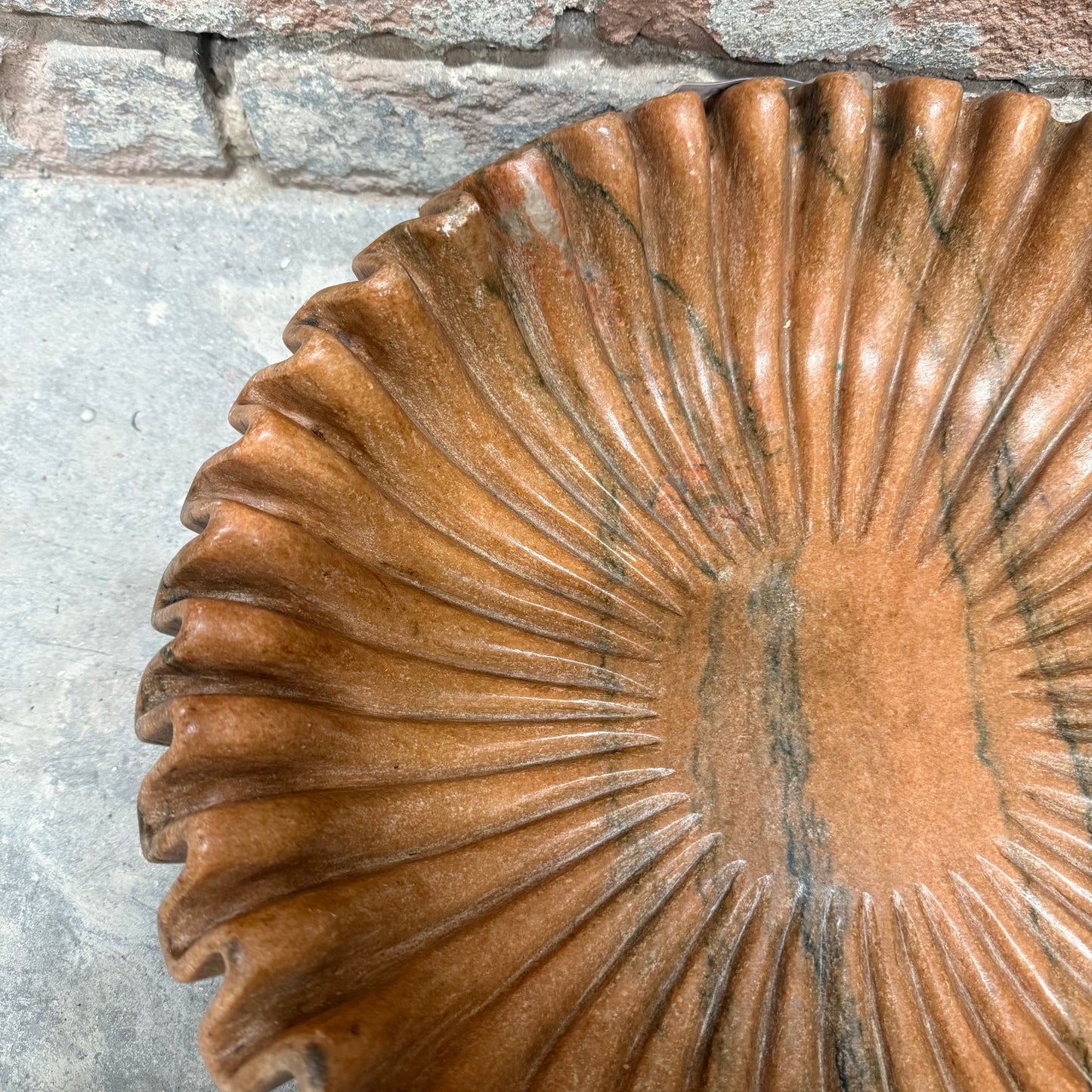 Medium Terra Cotta Marble Ruffle Bowl