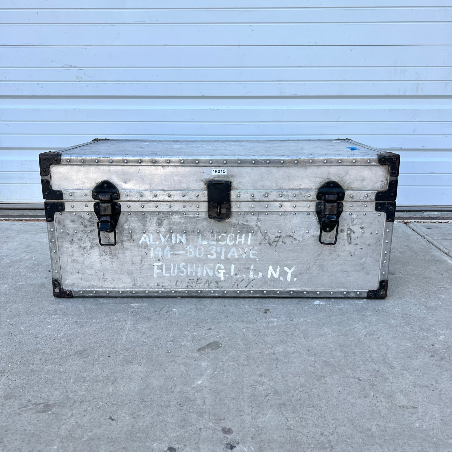 Vintage Aluminum Metal Trunk