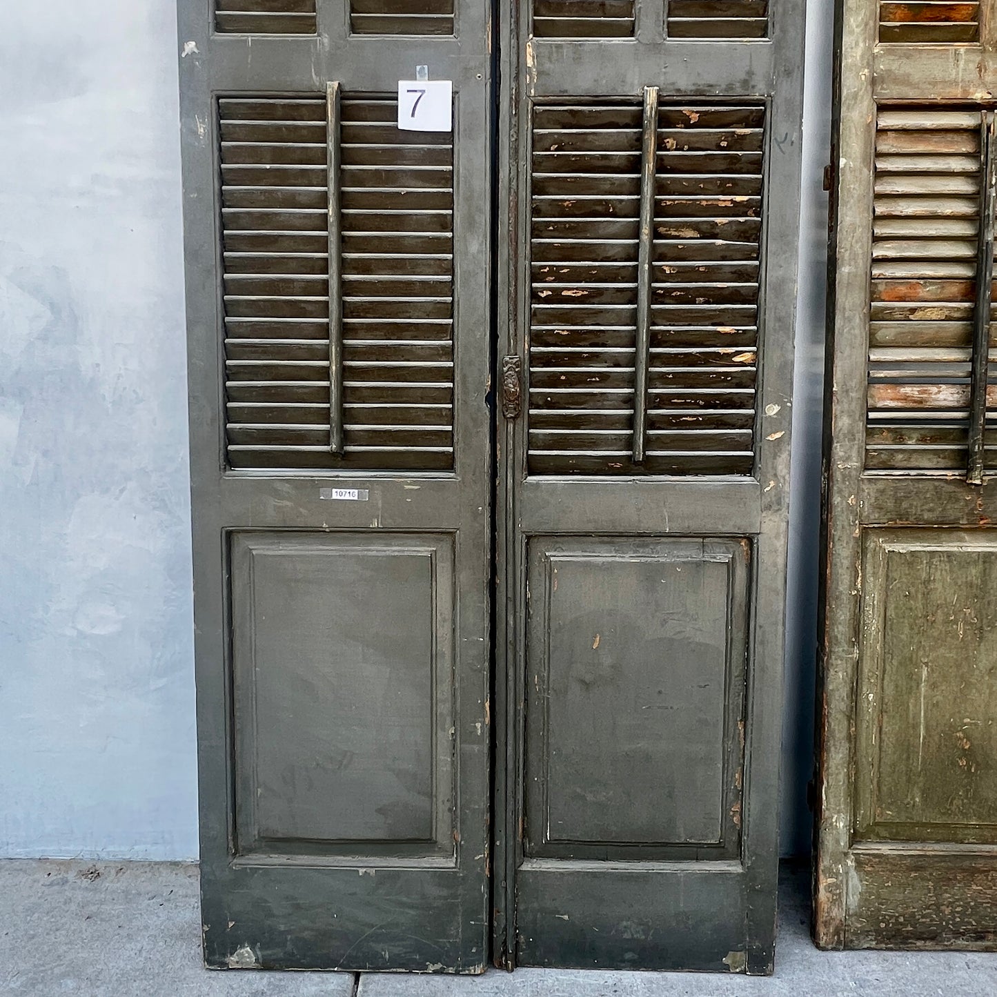Pair of Tall French Wood Shutters