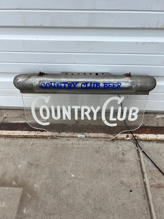 Lighted Hanging Country Club Beer Sign