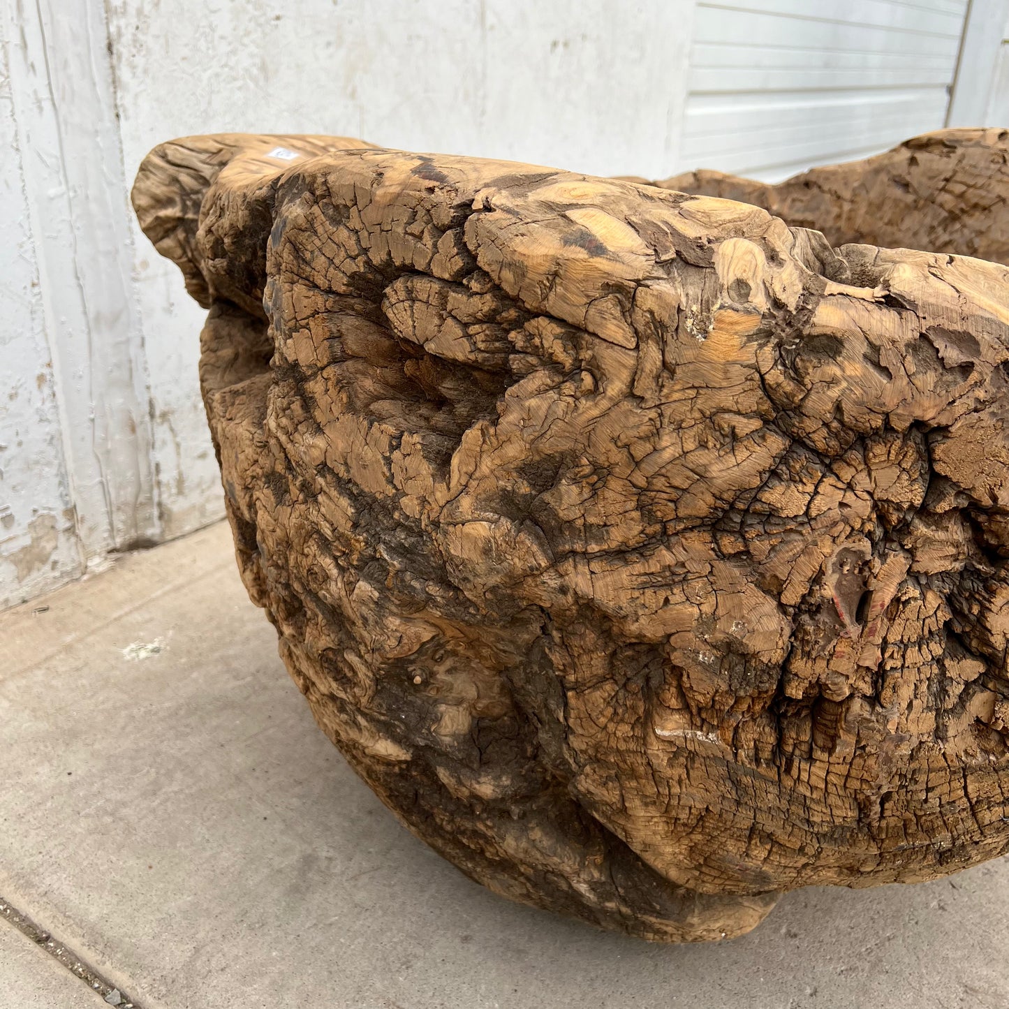 XXL Carved Wood Bowl/Planter