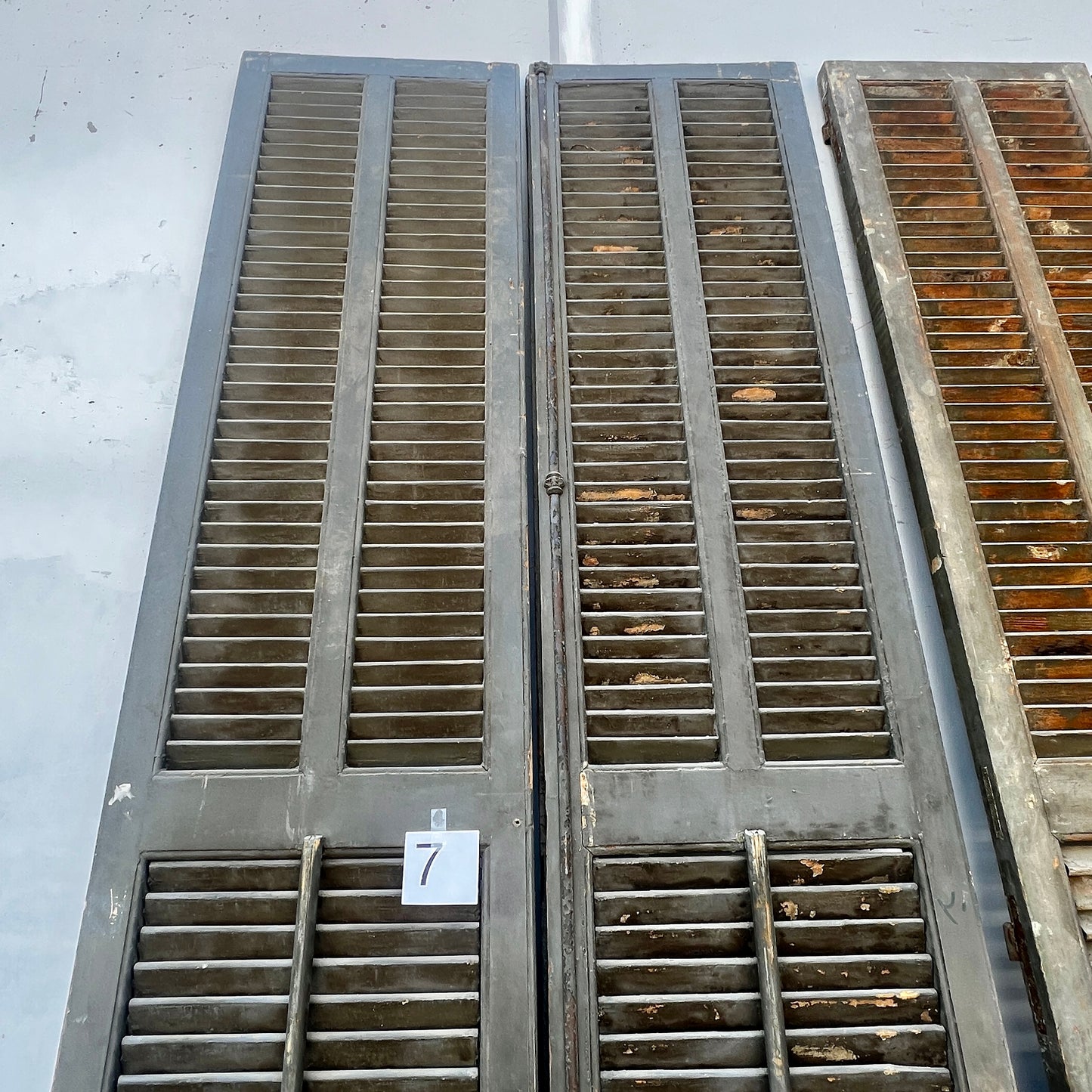 Pair of Tall French Wood Shutters