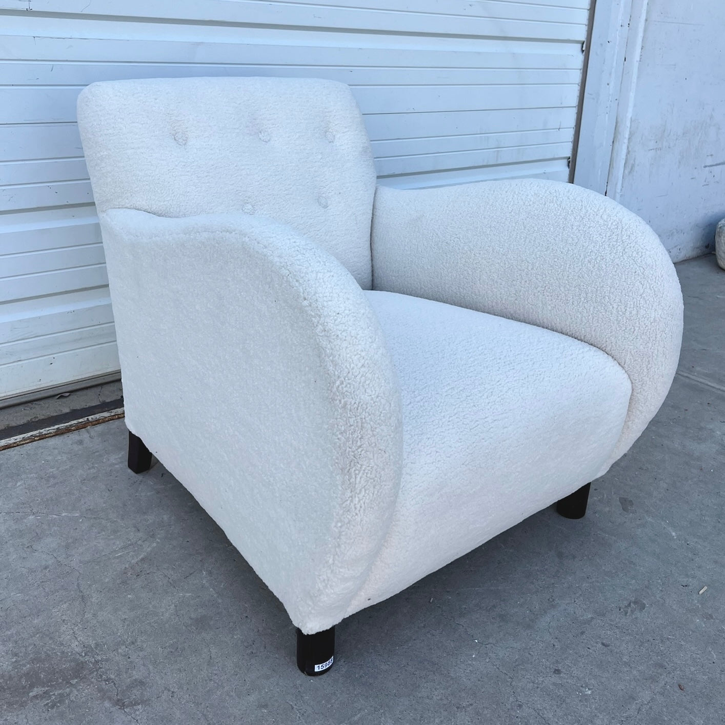 Large Danish Ivory Boucle Chair