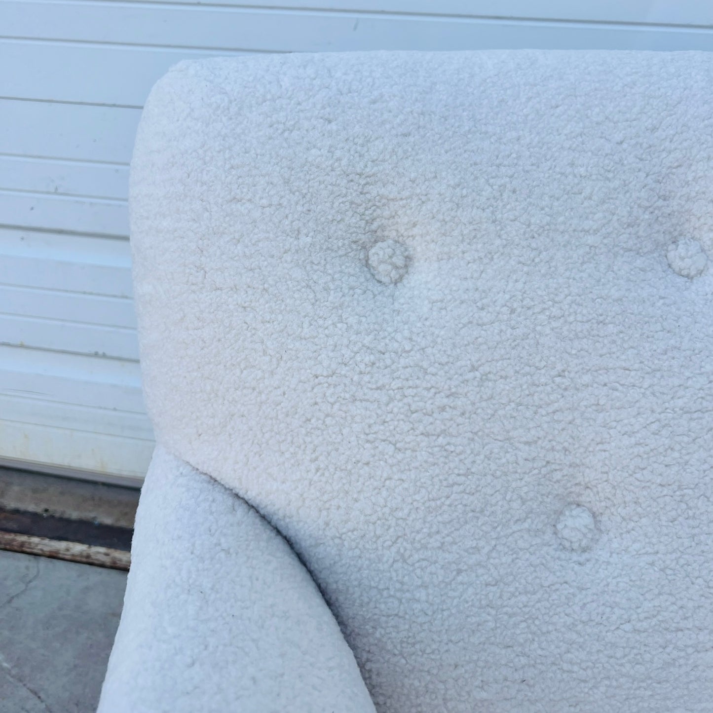 Large Danish Ivory Boucle Chair