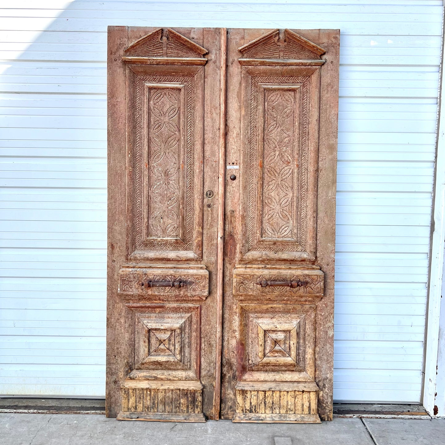 Pair of Solid Carved Wood Doors