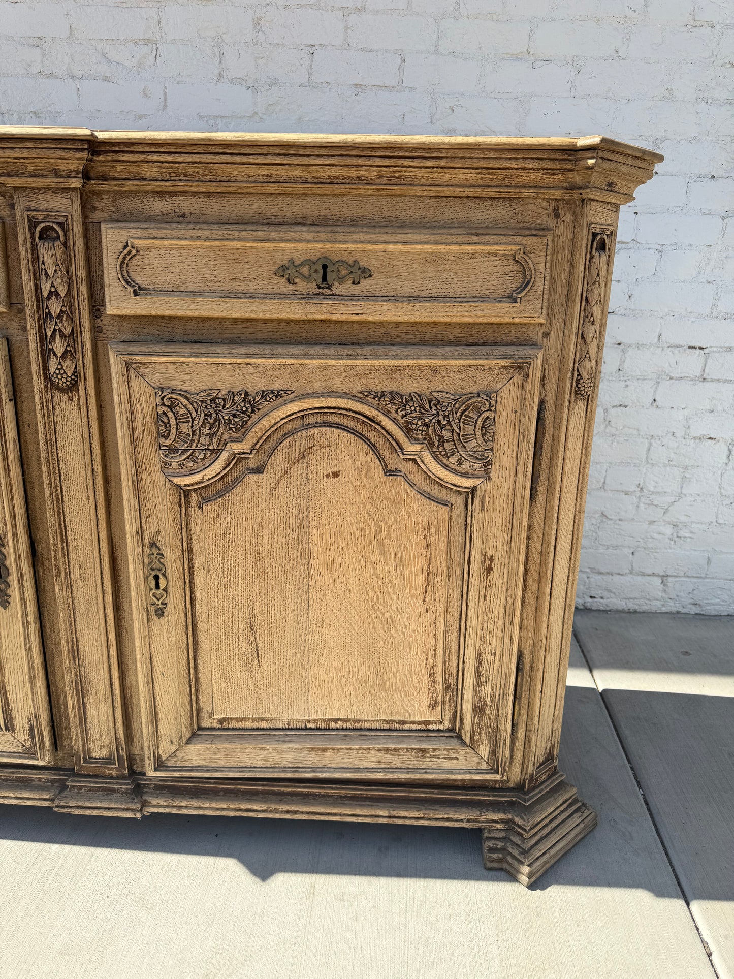 Early French Bleached Oak Cabinet