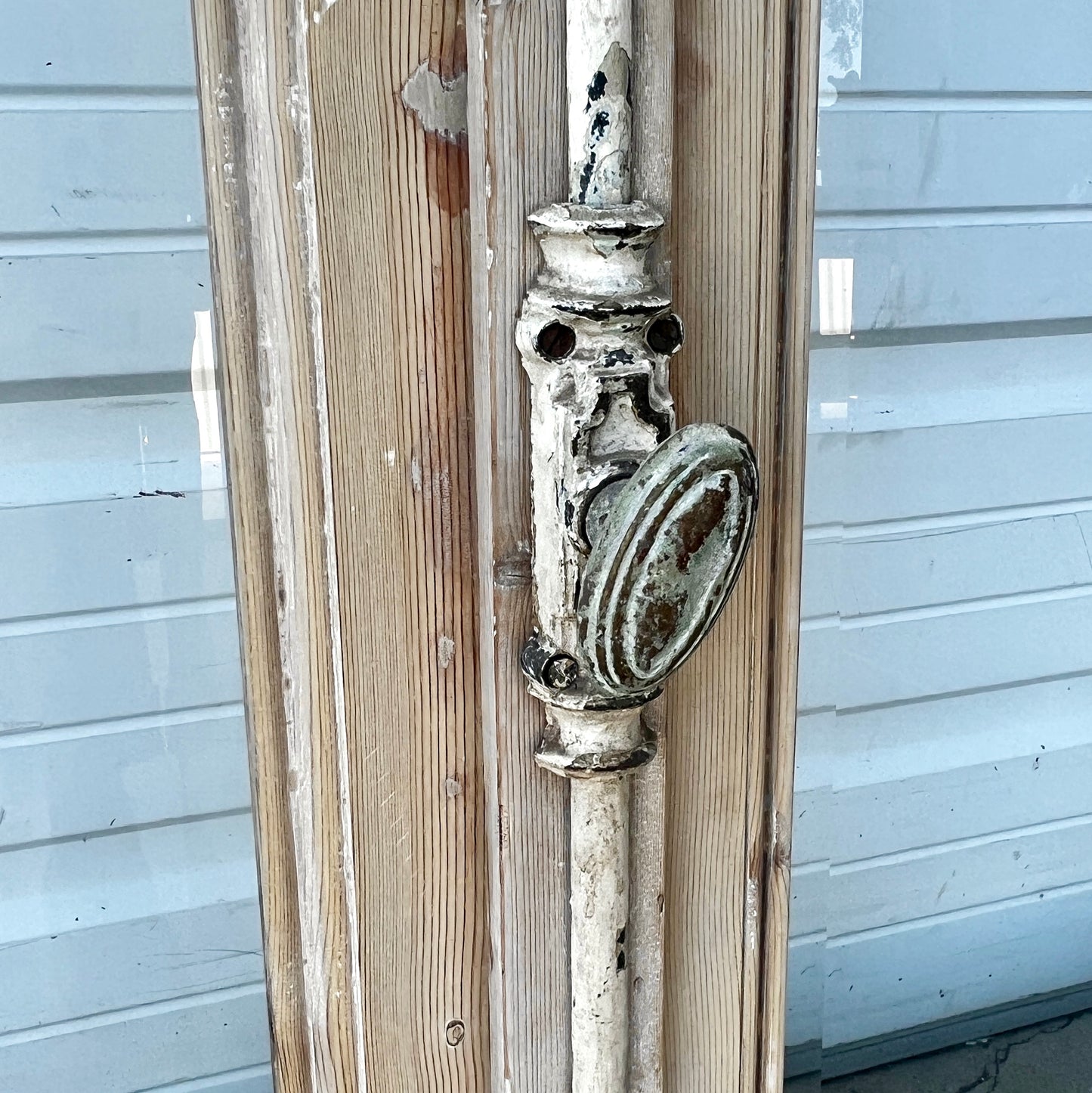 Pair of Antique Rectangle Natural Wood Windows