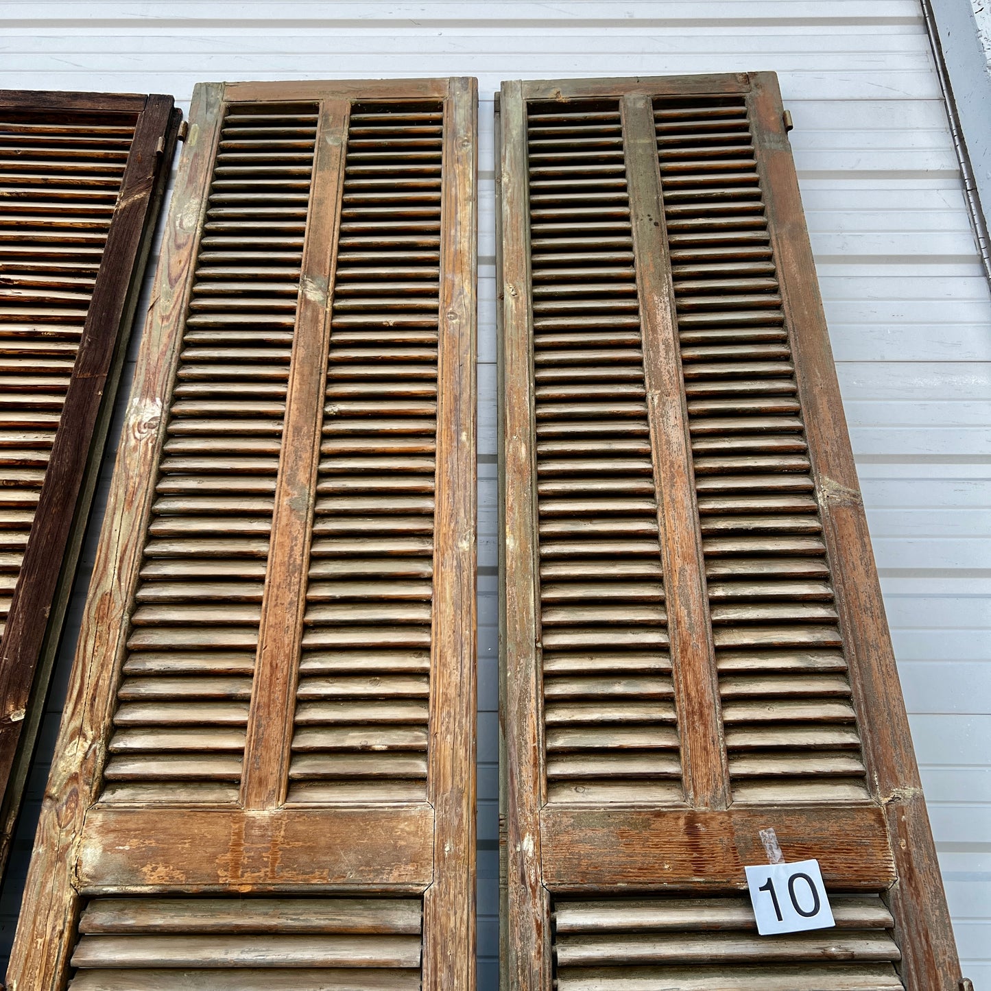 Pair of Tall French Wood Shutters