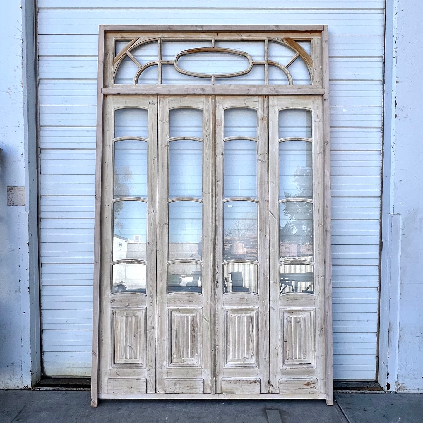 Set of Painted Doors with Transom