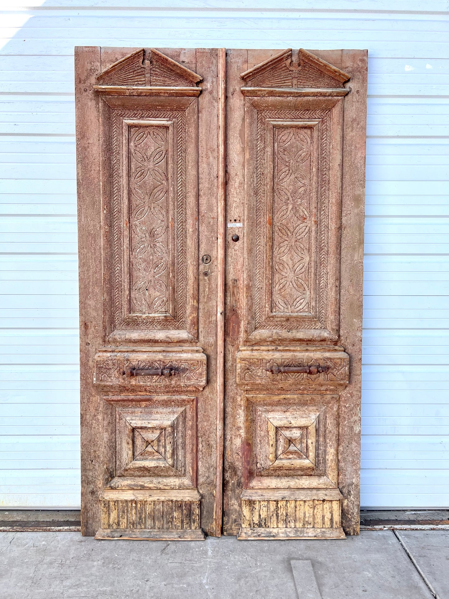 Pair of Solid Carved Wood Doors