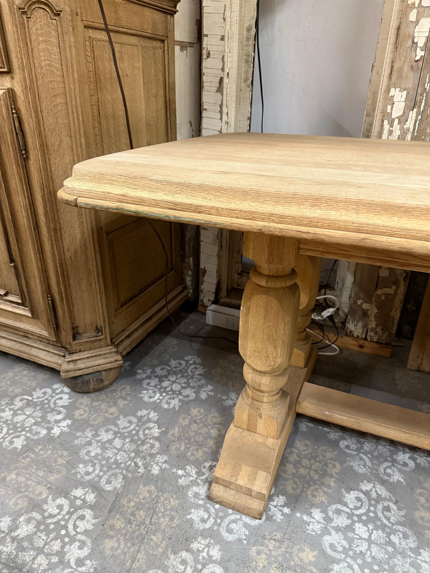 Belgian Dining Table with Rounded Corners