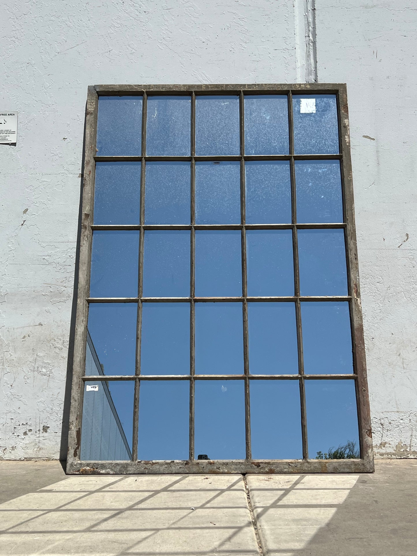 Iron Factory Window Mirror w/25 Panes