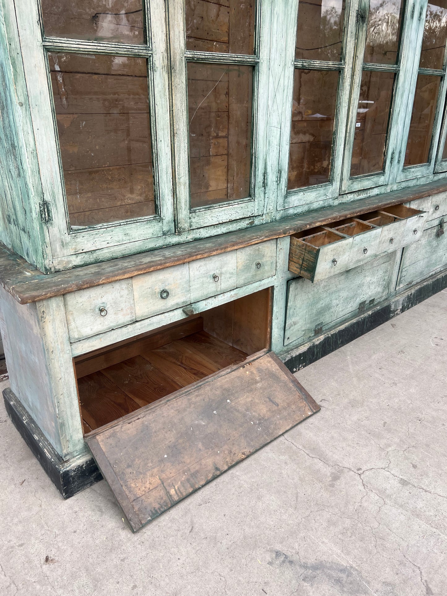 Rare 19th C. French Butcher Shop Display Cabinet