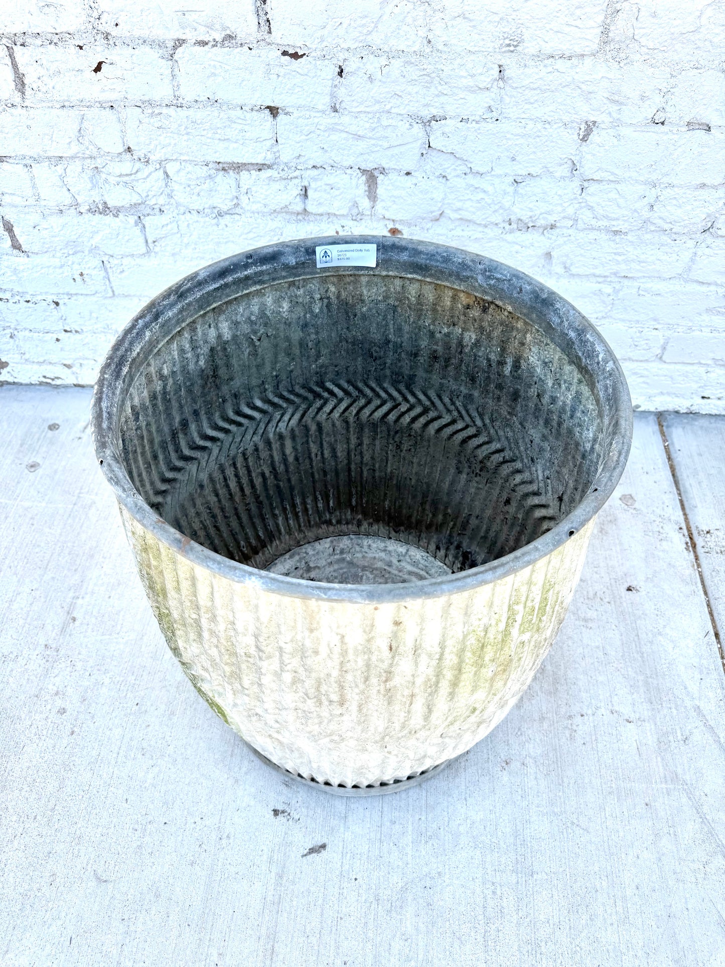 Antique Galvanized Garden Dolly Tub
