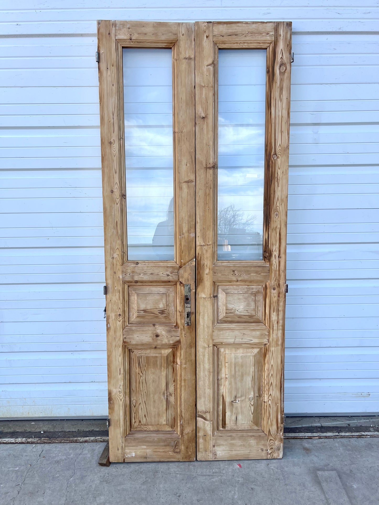 Pair of Single Lite Wood French Doors