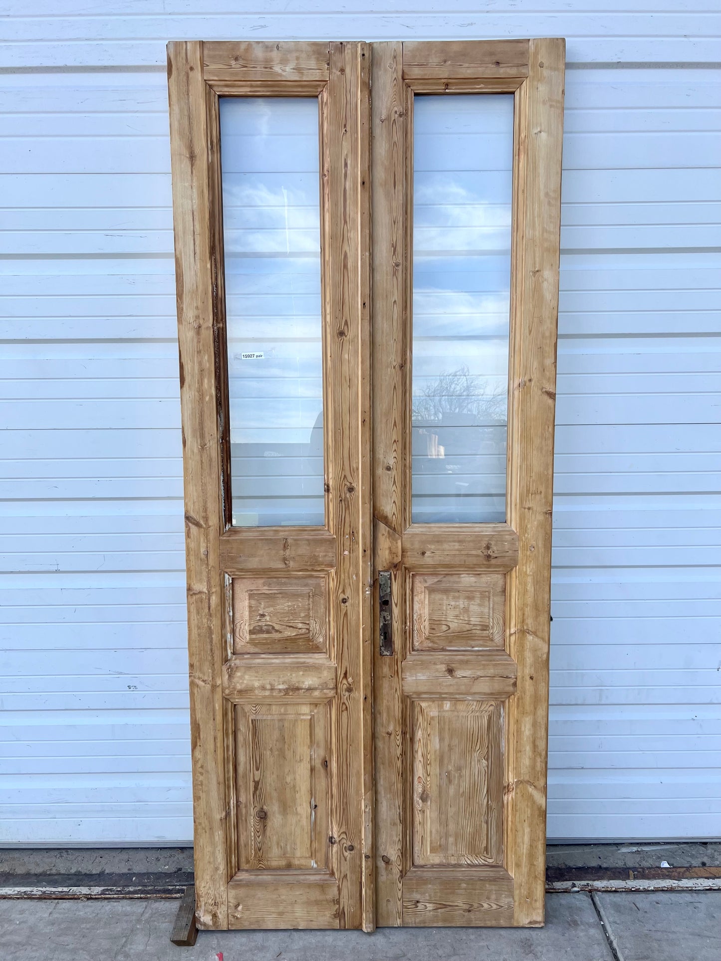 Pair of Single Lite Wood French Doors
