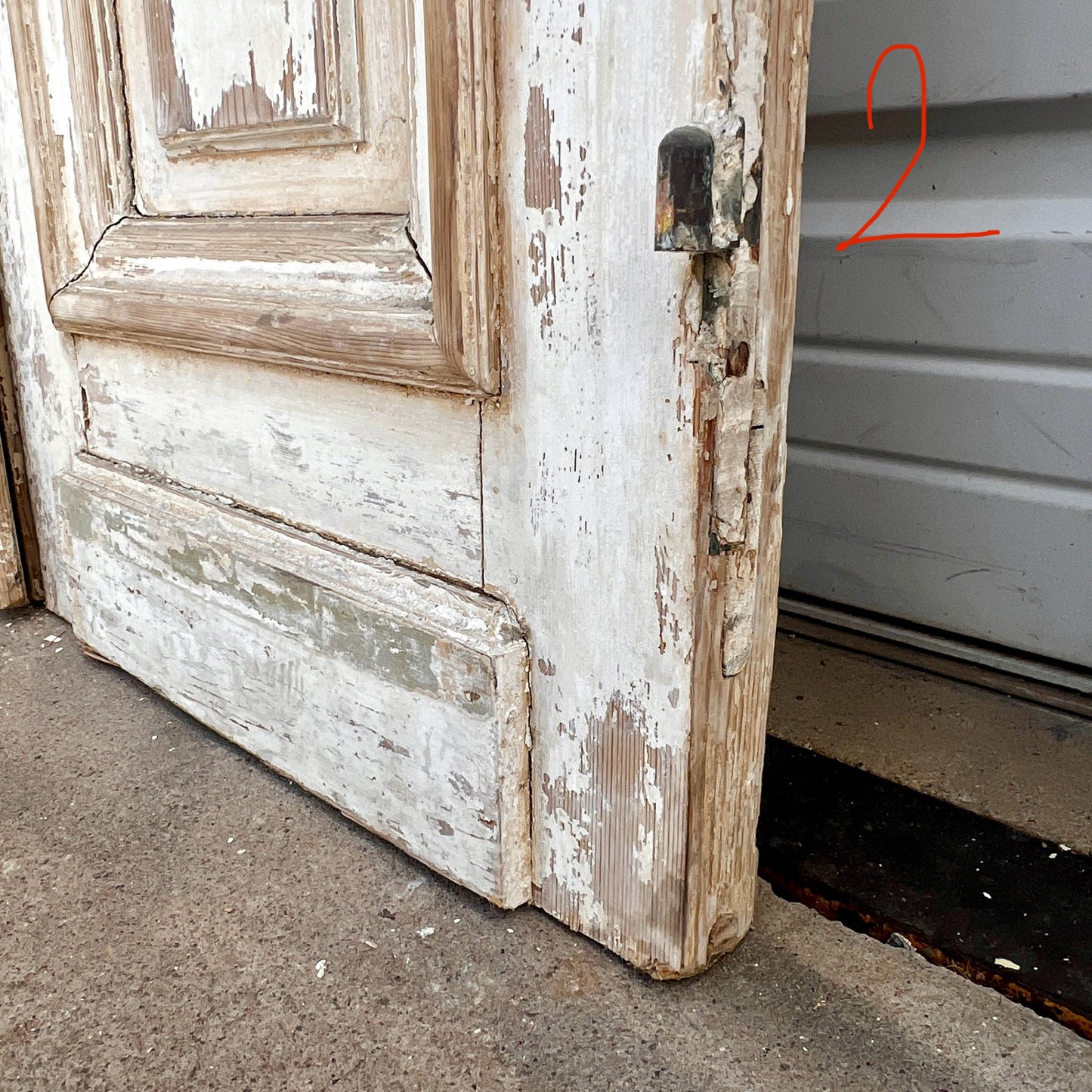 Pair of Antique 4 Panel Washed Wood Doors
