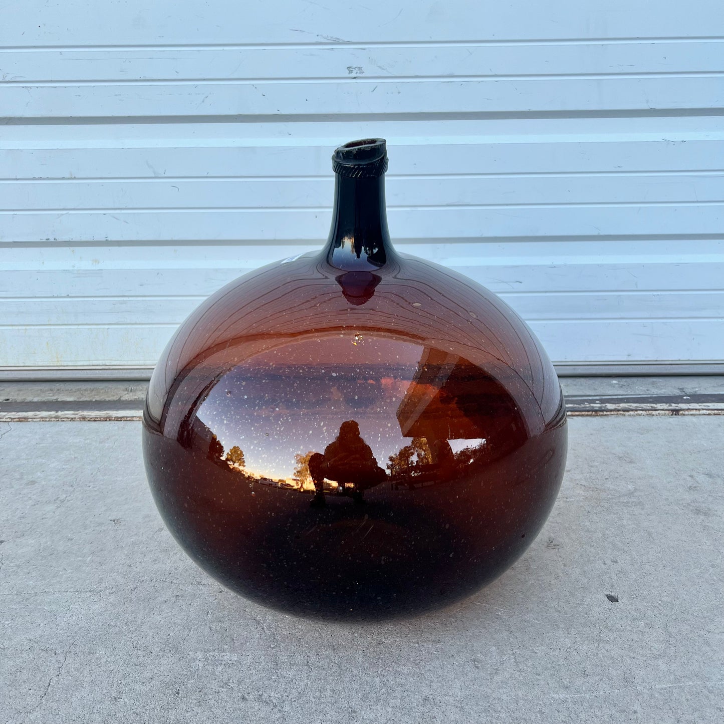 Handblown Large Amber Wine Demijohn