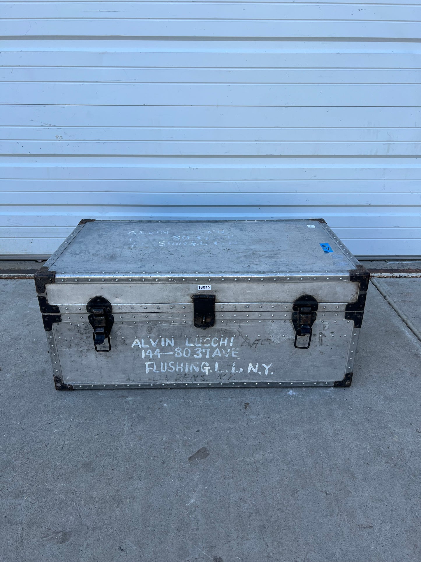 Vintage Aluminum Metal Trunk