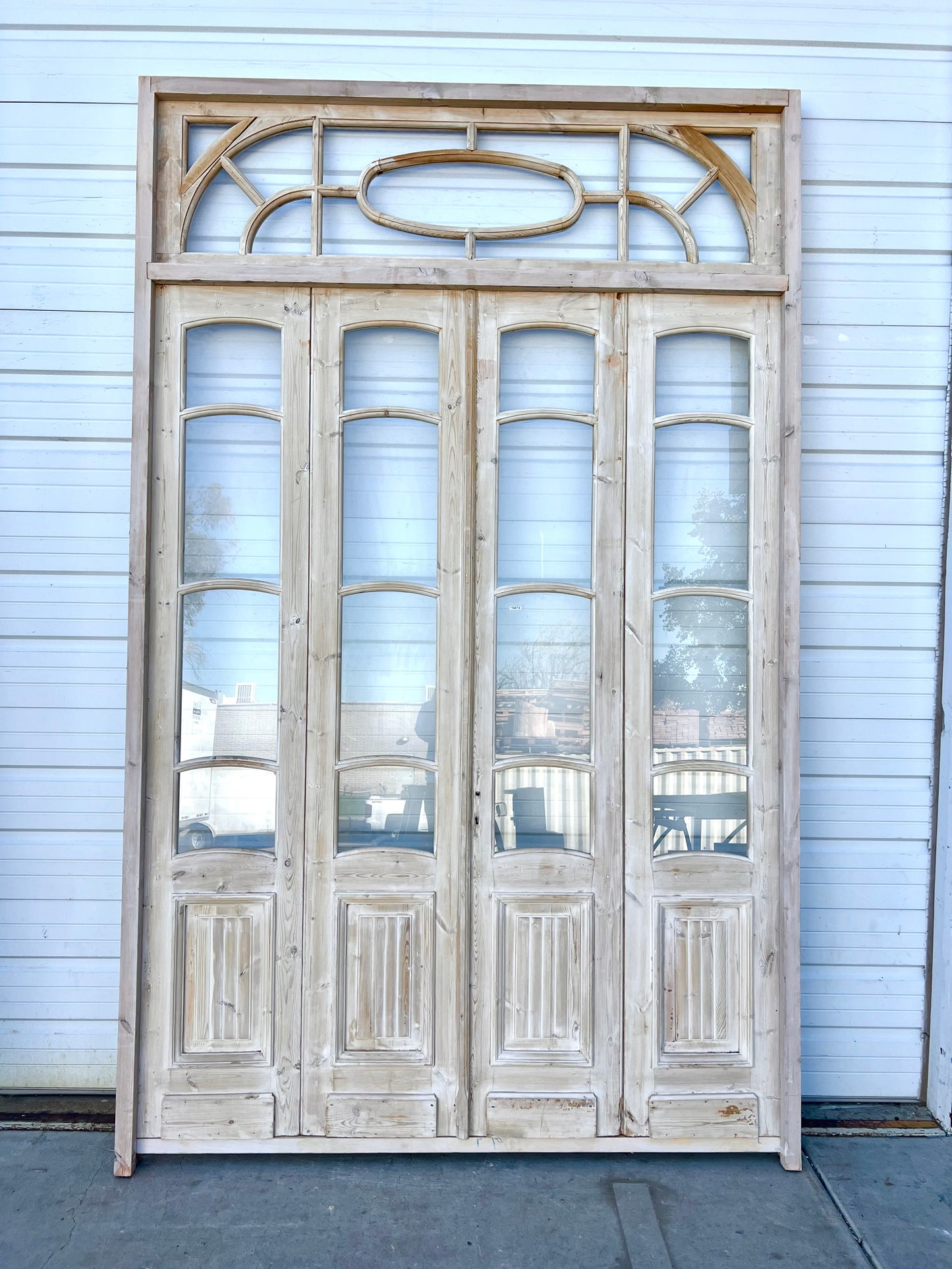 Set of Painted Doors with Transom