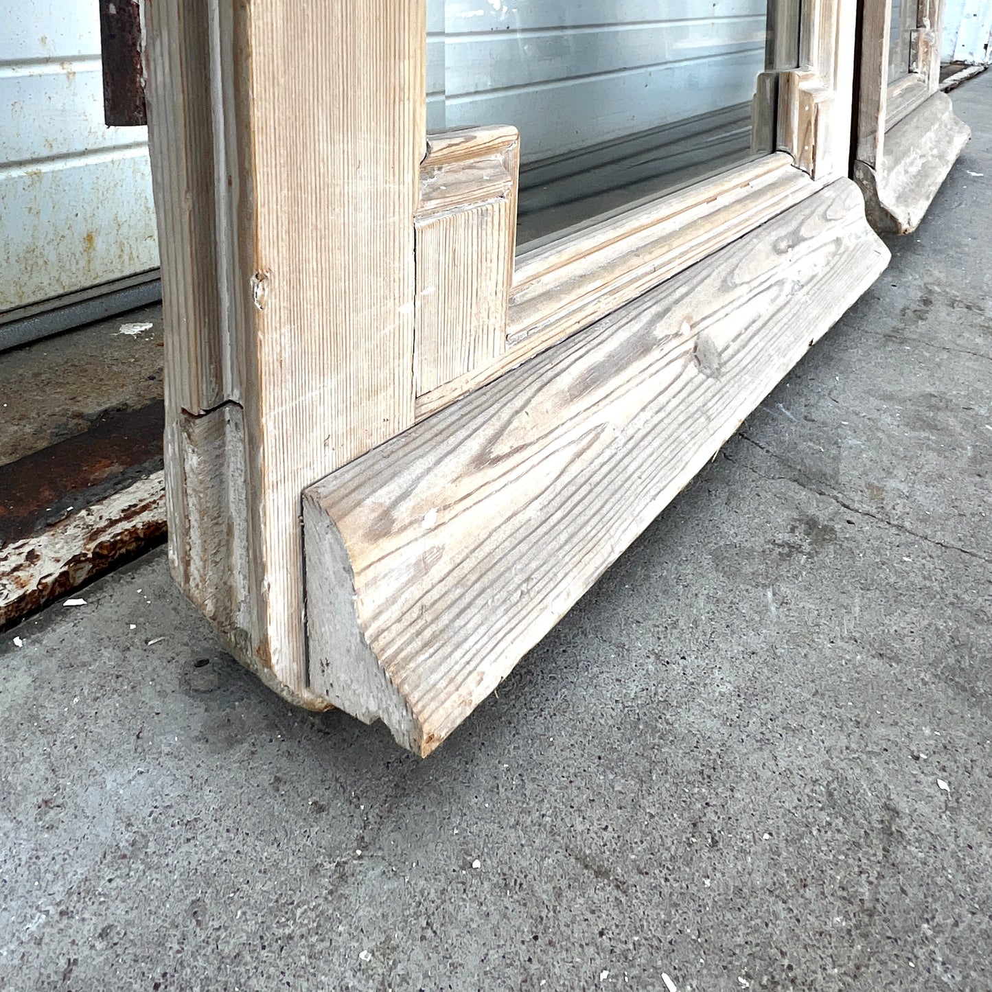 Pair of Antique Rectangle Natural Wood Windows