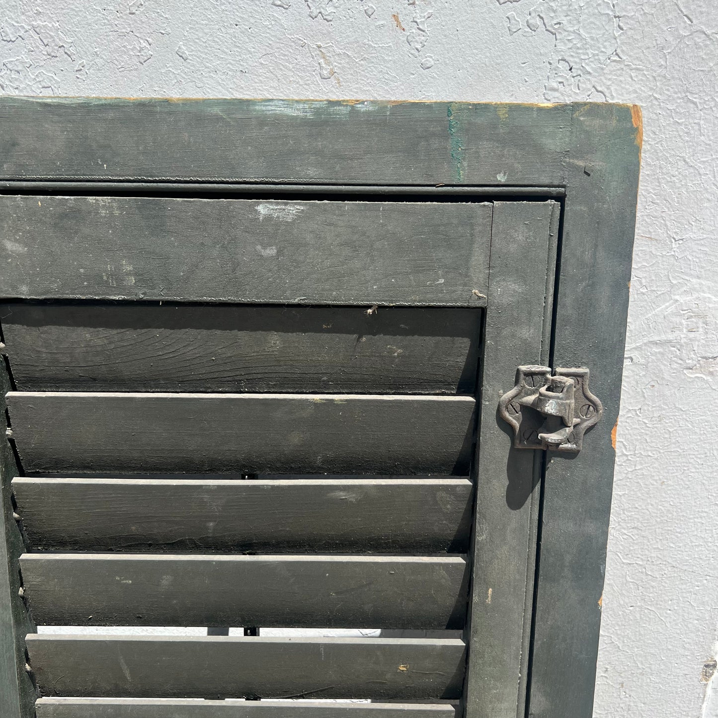 Set of Dark Green Shutters on Hinges