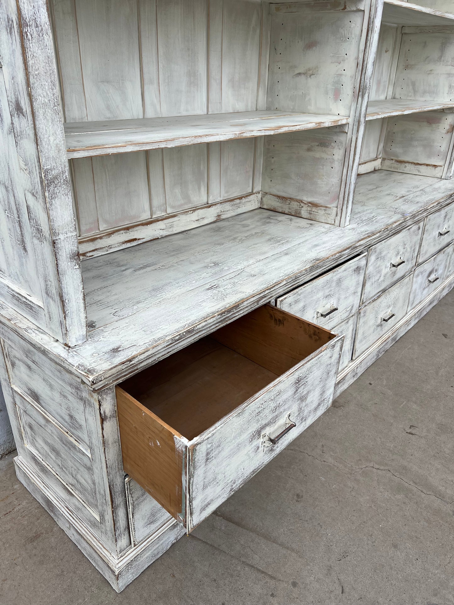 Painted Two Piece, 10-Drawer Store Display Cabinet