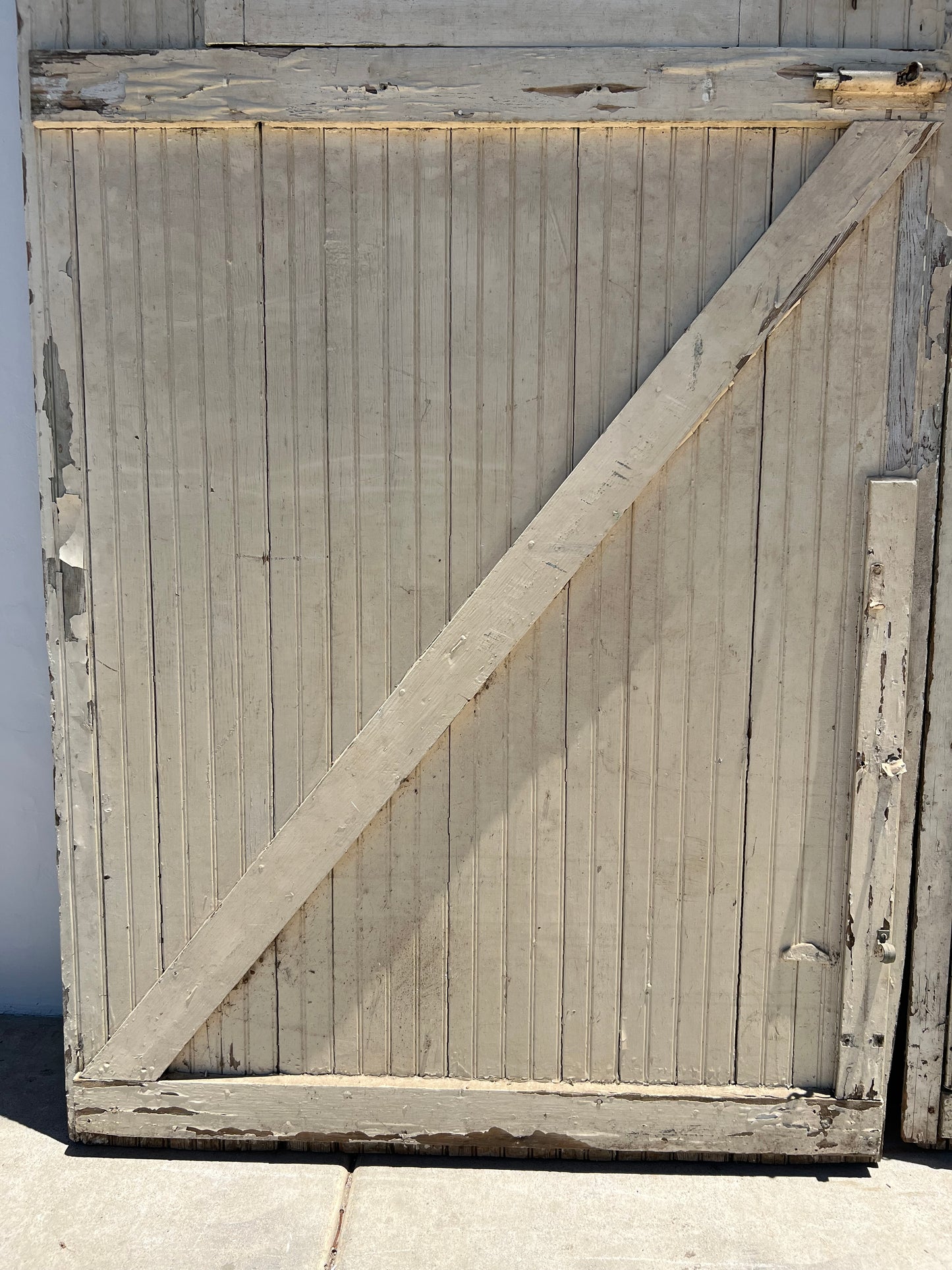 Single White 6 Lite Bead Board Antique Barn Door
