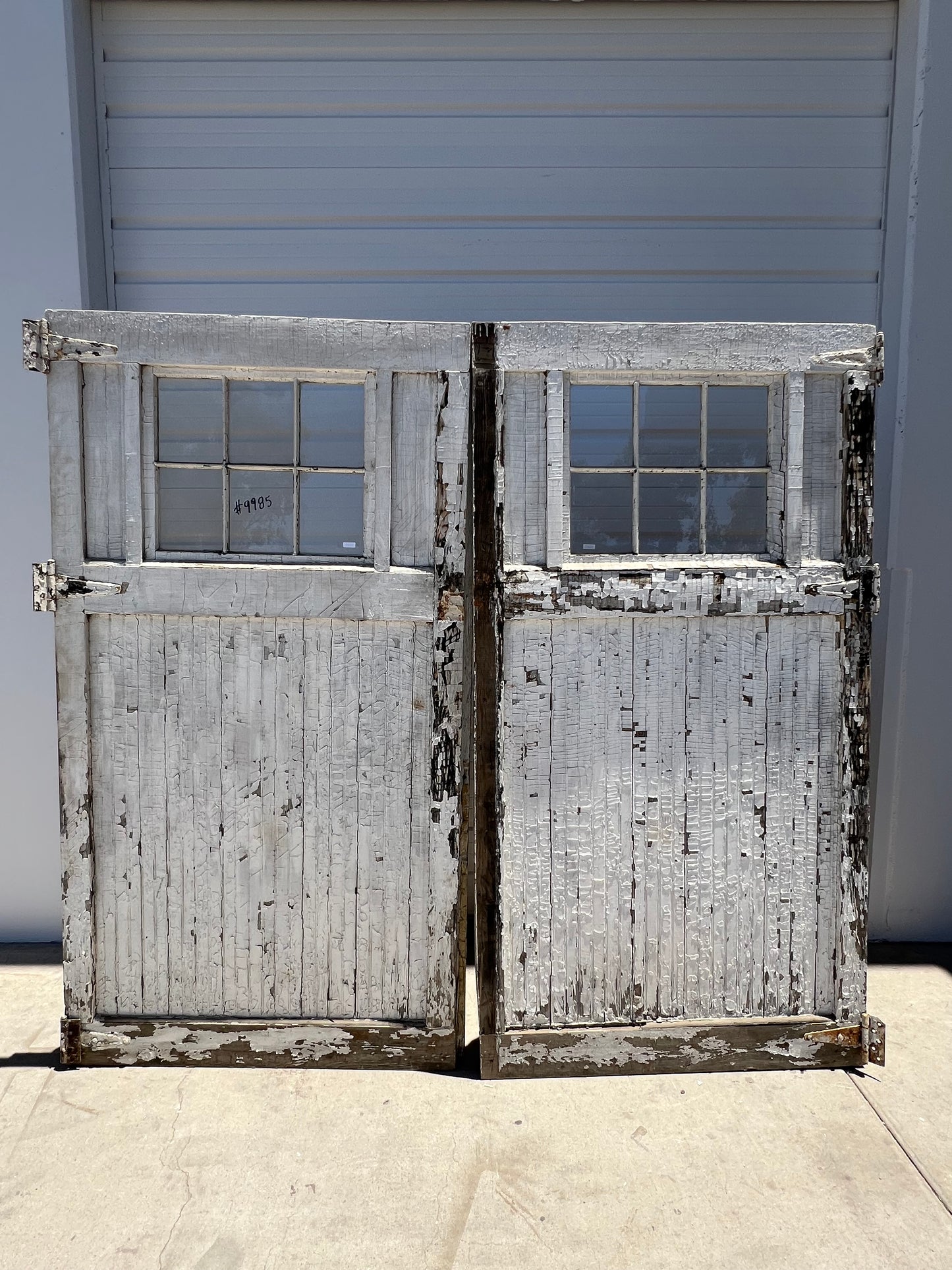 Single White 6 Lite Bead Board Antique Barn Door