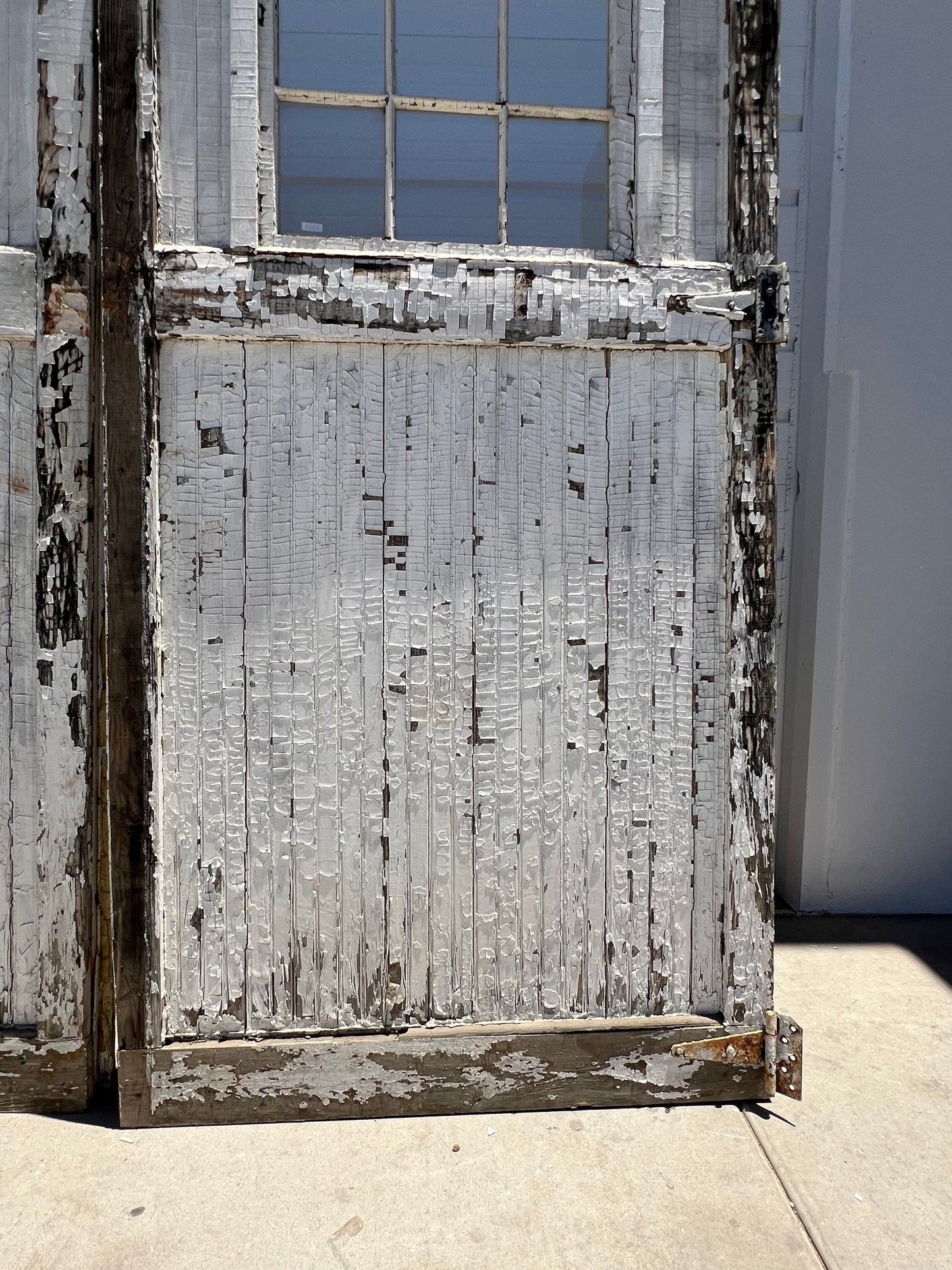 Single White 6 Lite Bead Board Antique Barn Door