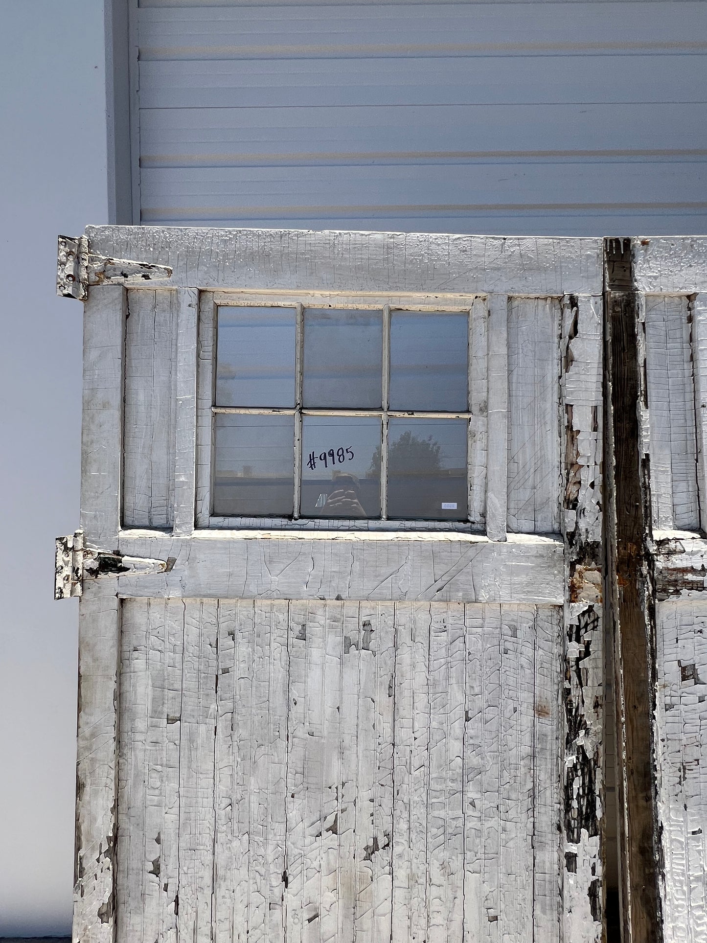 Single White 6 Lite Bead Board Antique Barn Door