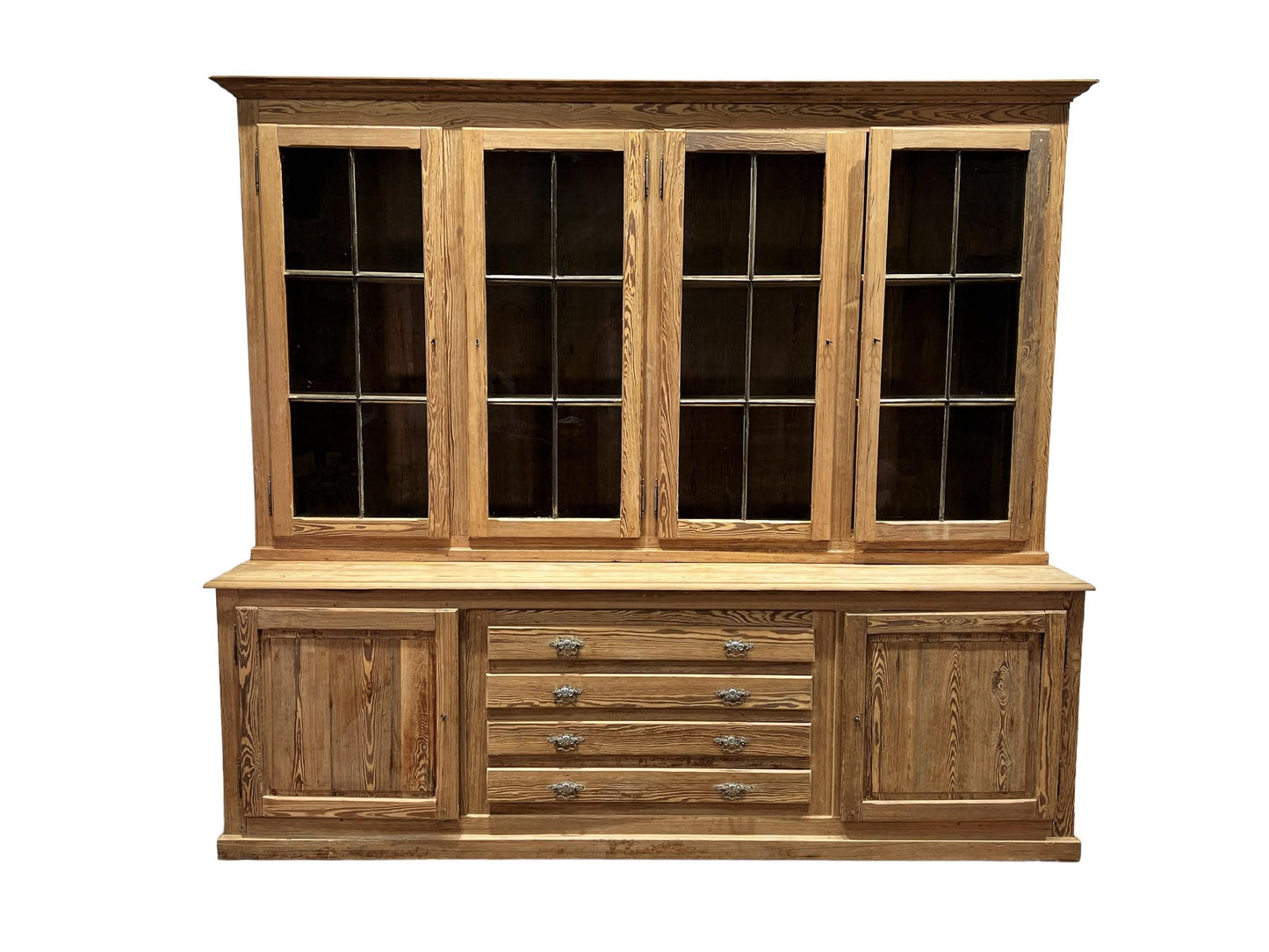 French Bleached Two Piece Store Display Cabinet